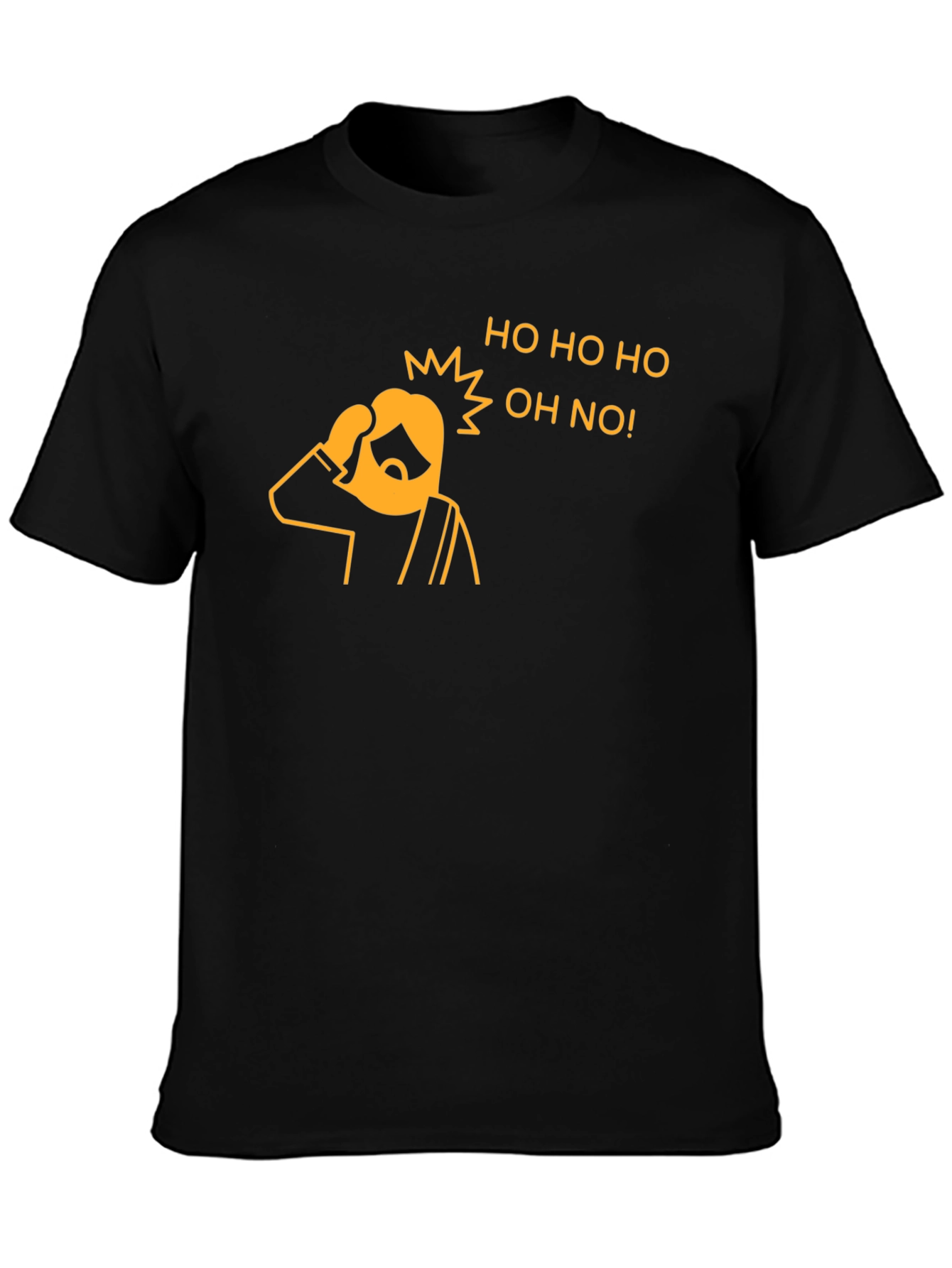 Black Funny Christmas 'Ho Ho Ho Oh No' Graphic T-Shirt view 3