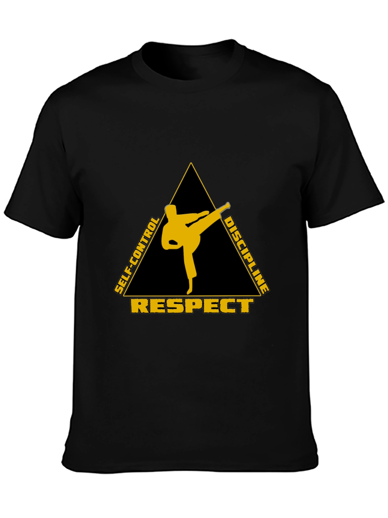 Black Martial Arts Respect Discipline T-Shirt view 3