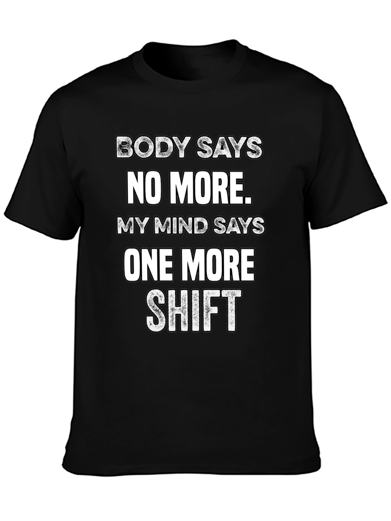 Black One More Shift Graphic Tee - Soft Cotton Work Shirt view 3