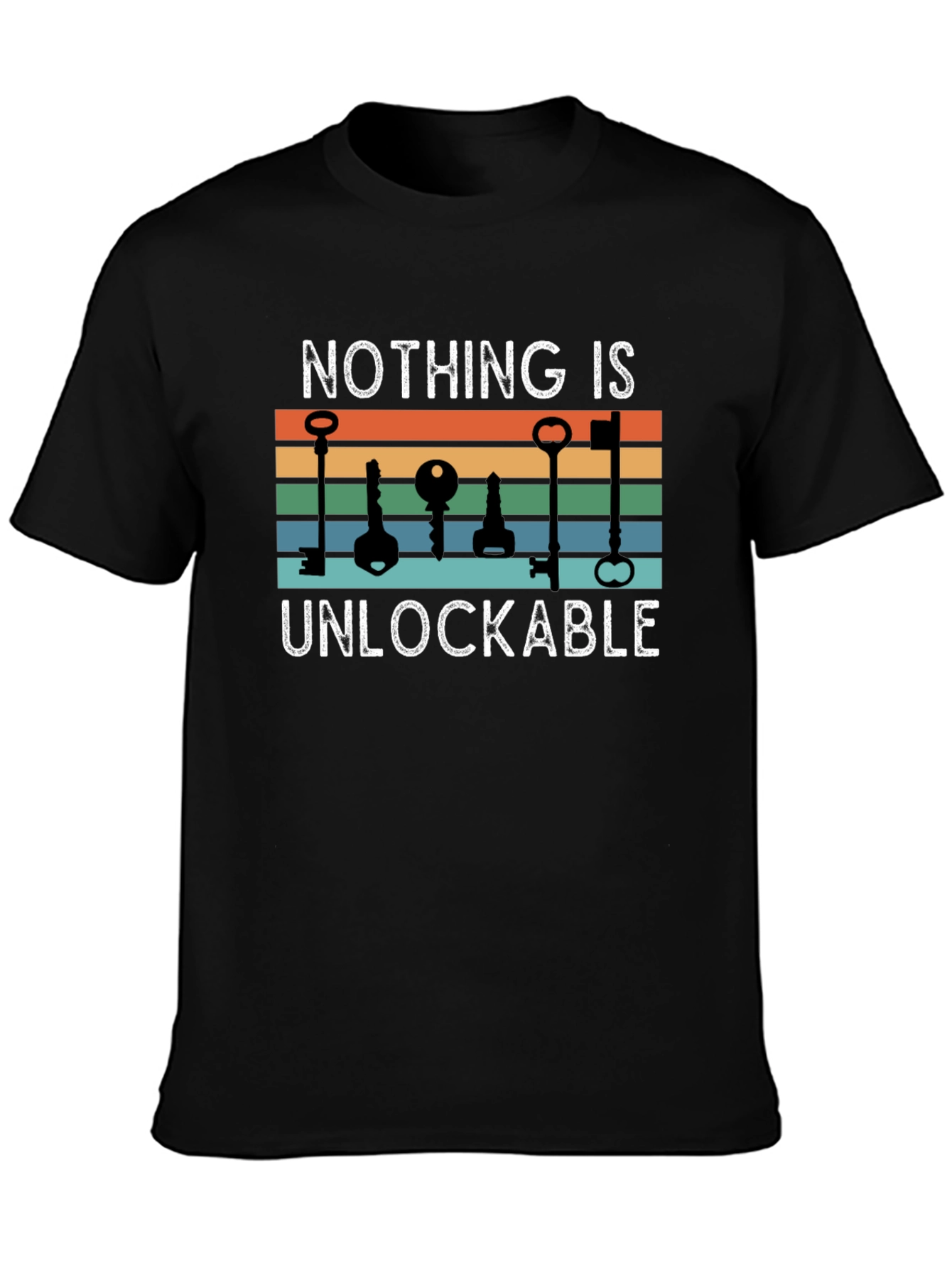 Black Unlockable T-Shirt - Novelty Graphic Tee view 3