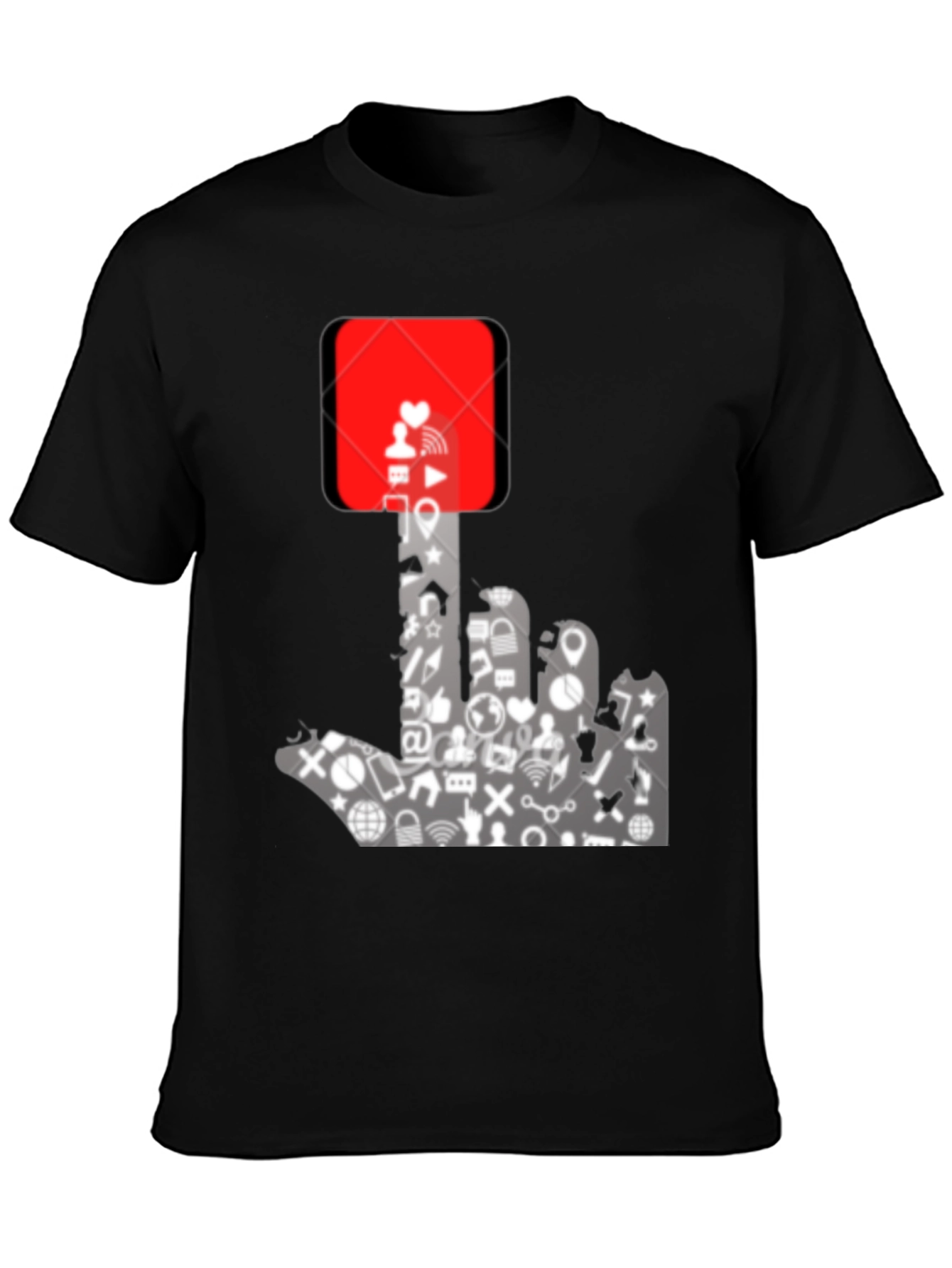 Social Media Hand Gesture Graphic T-Shirt - 3