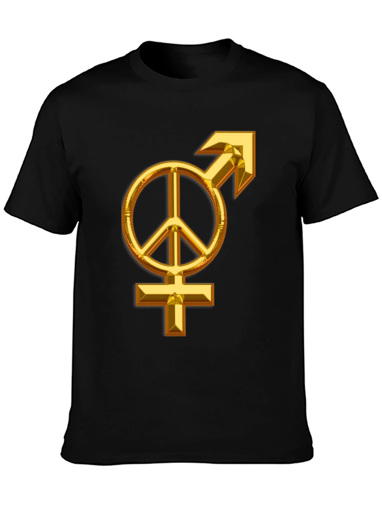 Black Peace Symbol Men's Graphic Tee view 3