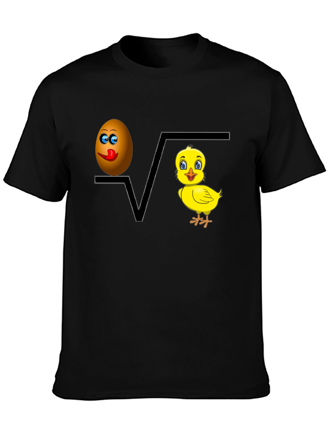 Black Egg Plus Chick Equals Fun Tee view 3