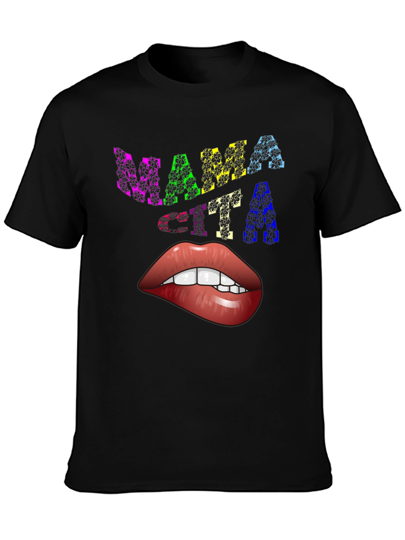 Black Mama Cita Lips Graphic Tee - Unique Design view 3