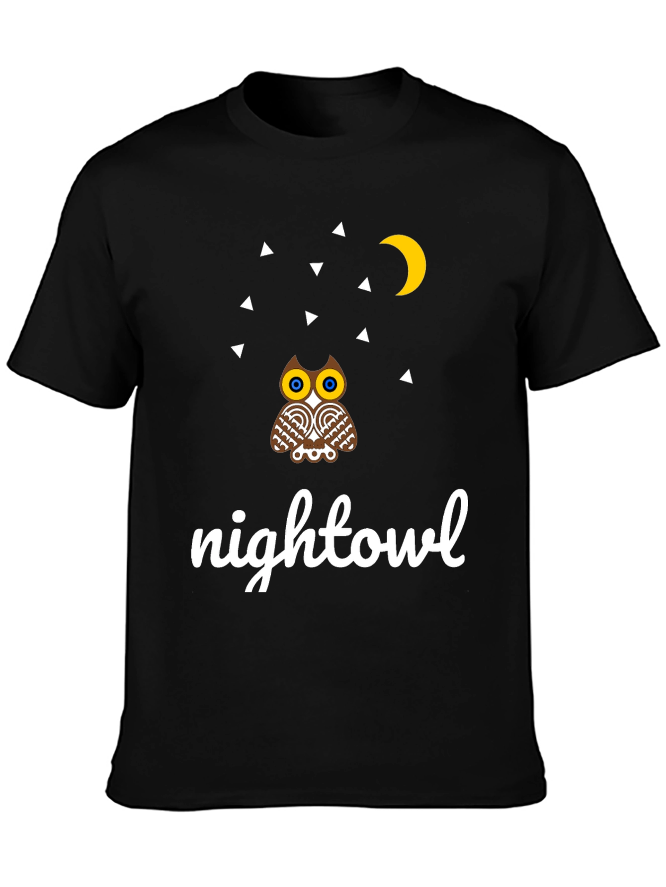 Black Night Owl Graphic Tee - Unique Design view 3