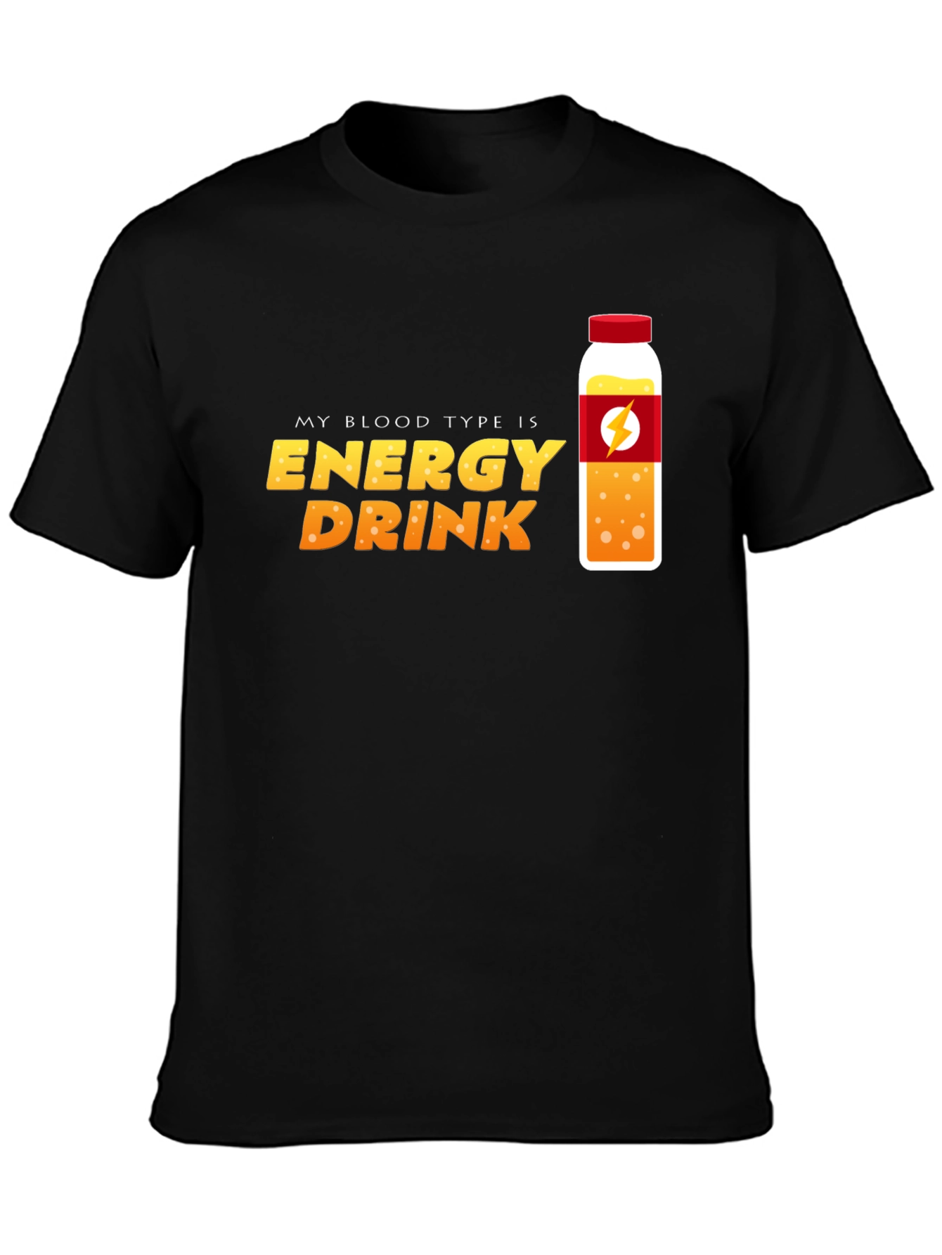 Black Energy Drink Blood Type T-Shirt - Novelty Graphic Tee view 3