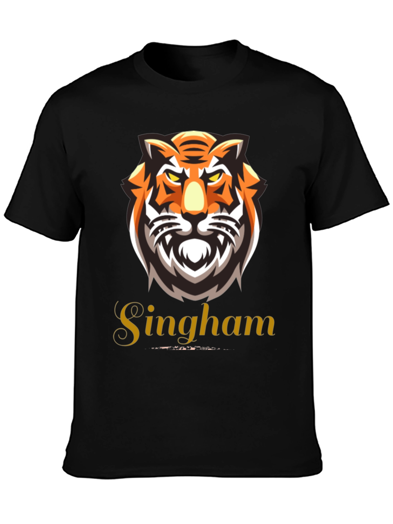Black Singham Tiger Graphic Tee - Bold & Fierce view 3