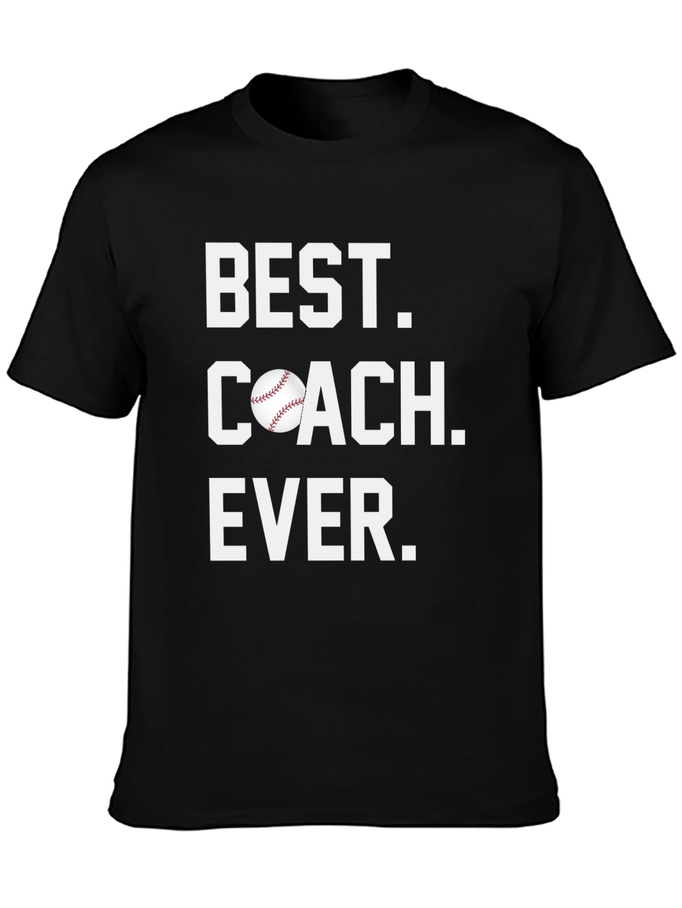 Black Best Coach Ever Baseball T-Shirt view 3