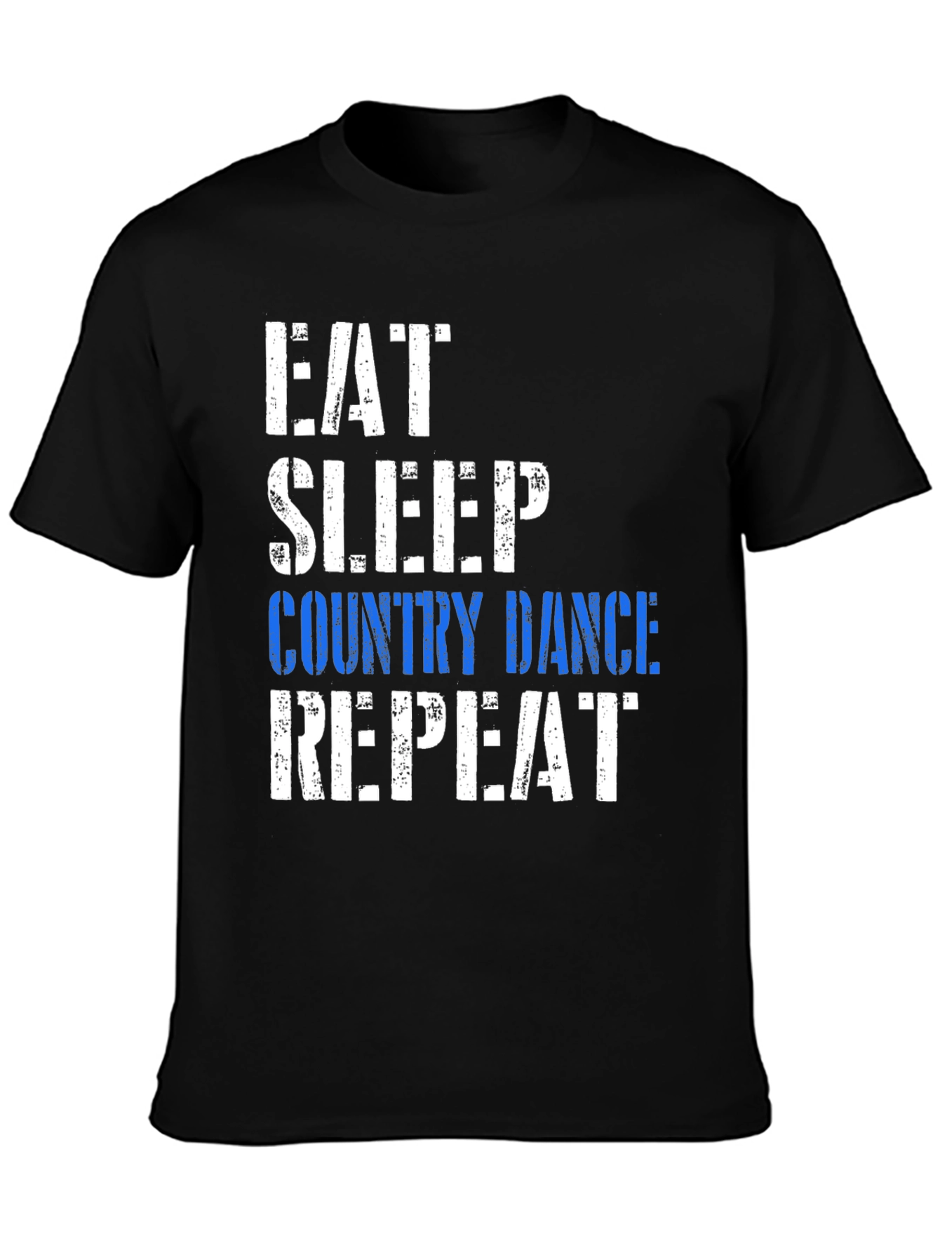 Black Eat Sleep Country Dance Repeat Graphic T-Shirt view 3