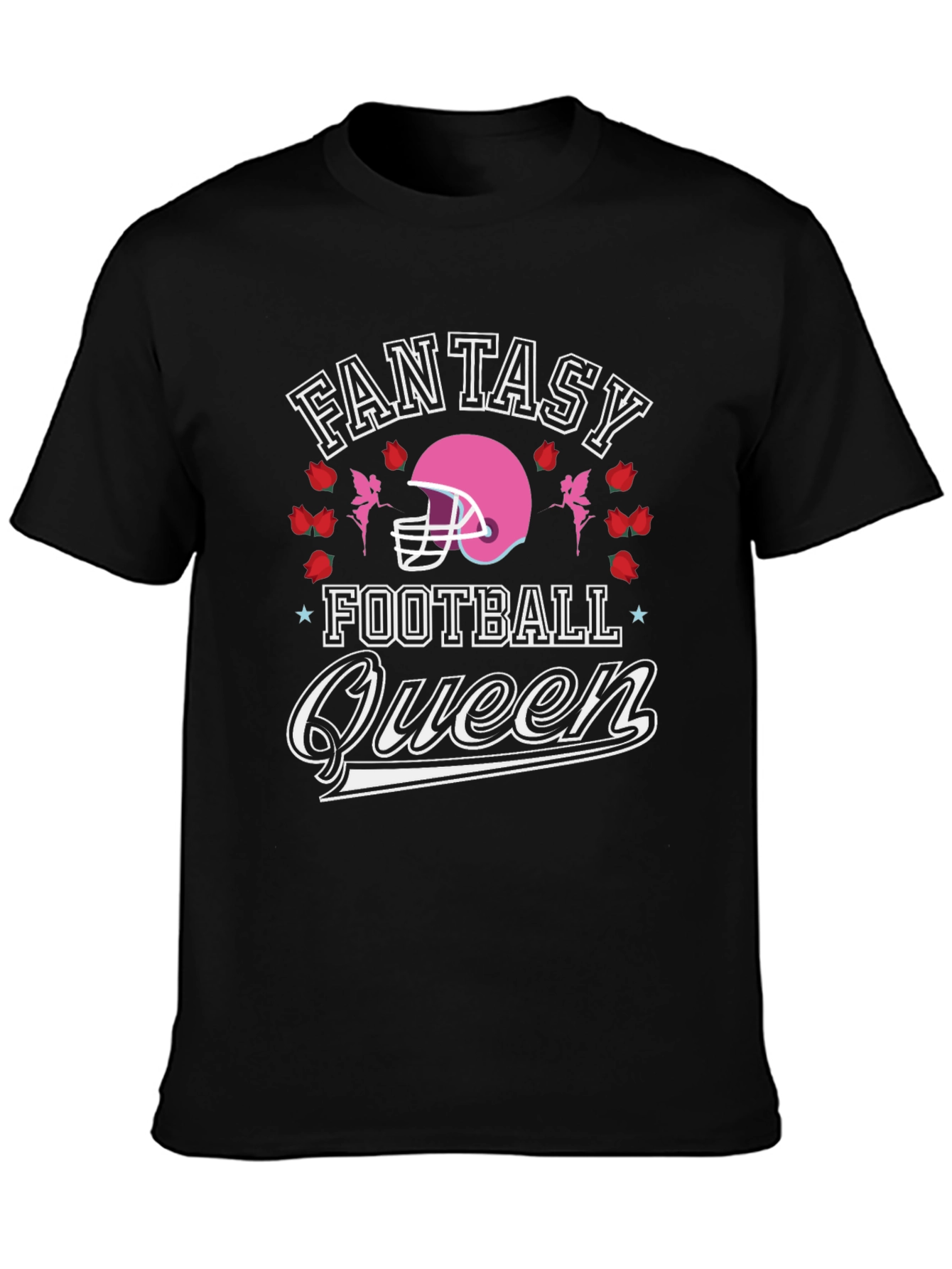 Black Fantasy Football Queen Graphic Tee view 3