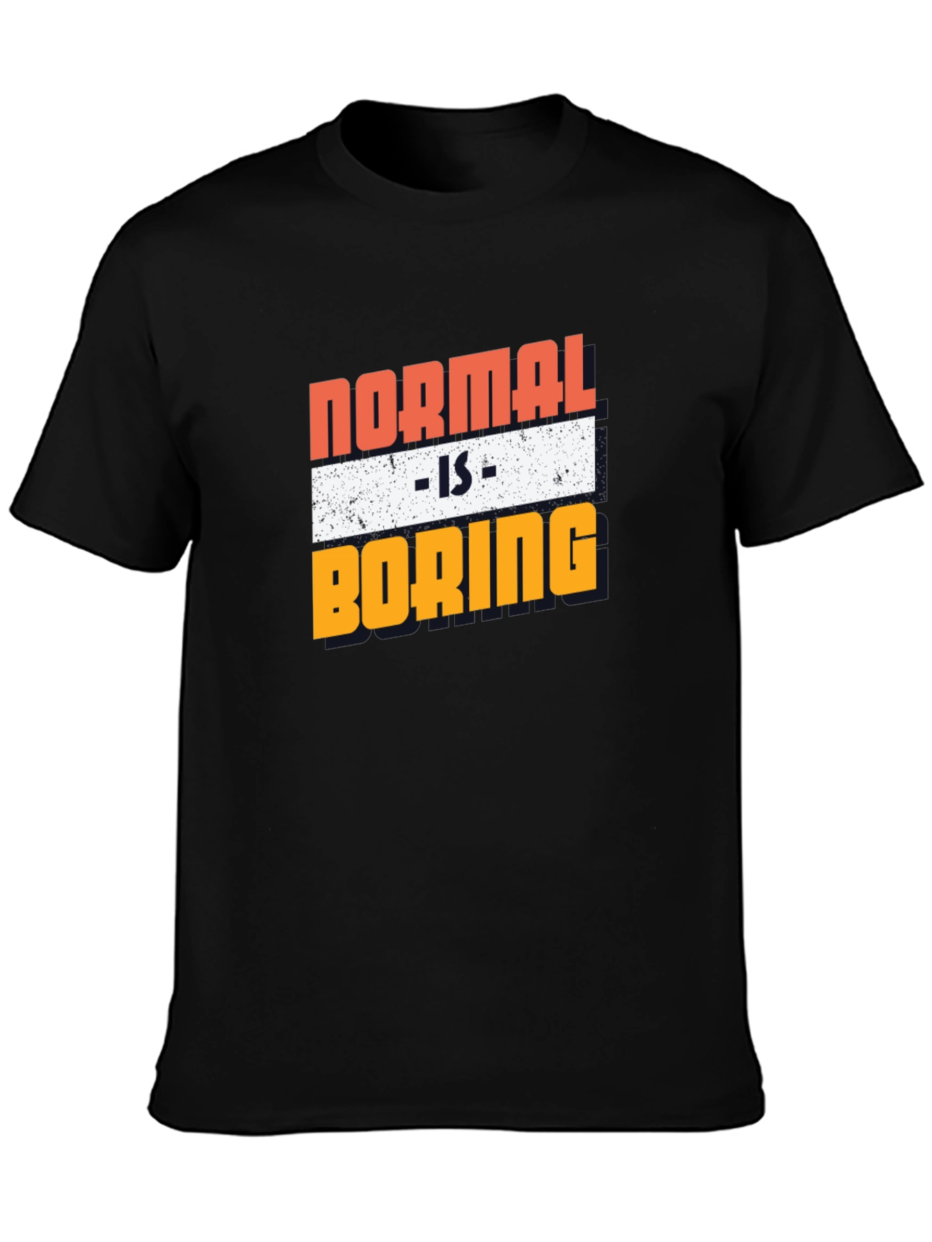 Black Normal is Boring Graphic Tee - Men's Black T-Shirt view 3