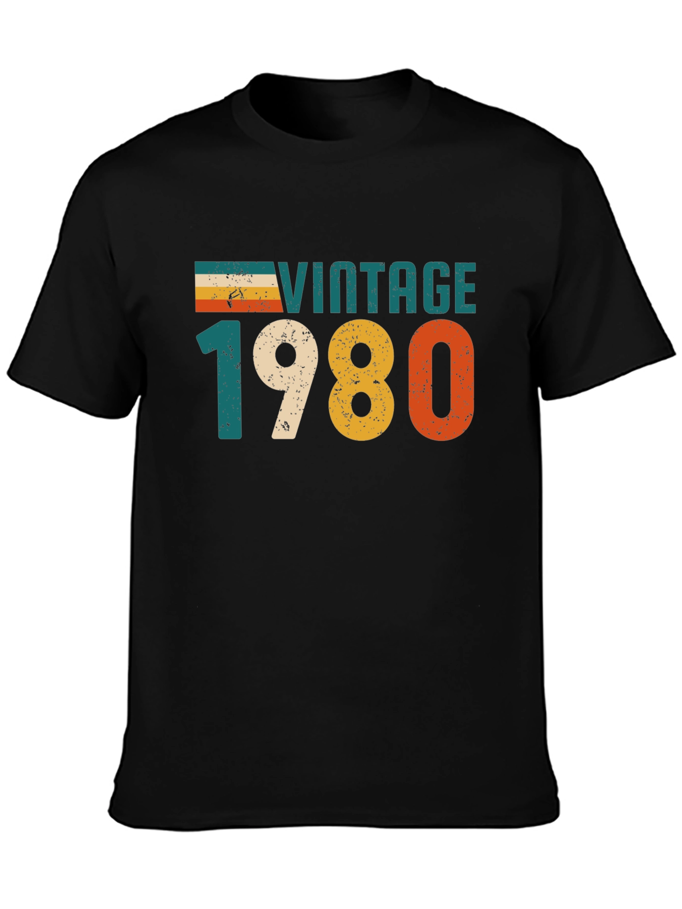 Black Vintage 1980 T-Shirt Retro Style view 3