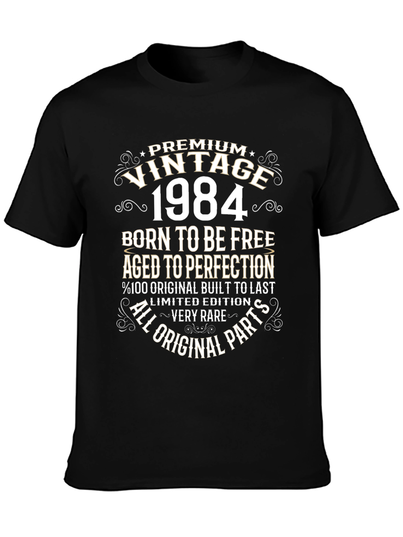 Black Vintage 1984 Birthday T-Shirt - Limited Edition view 3