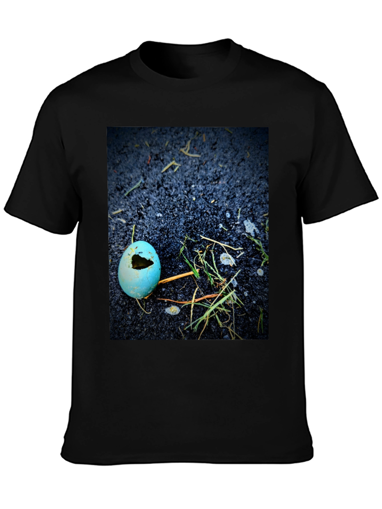 Black Broken Eggshell Graphic T-Shirt view 3