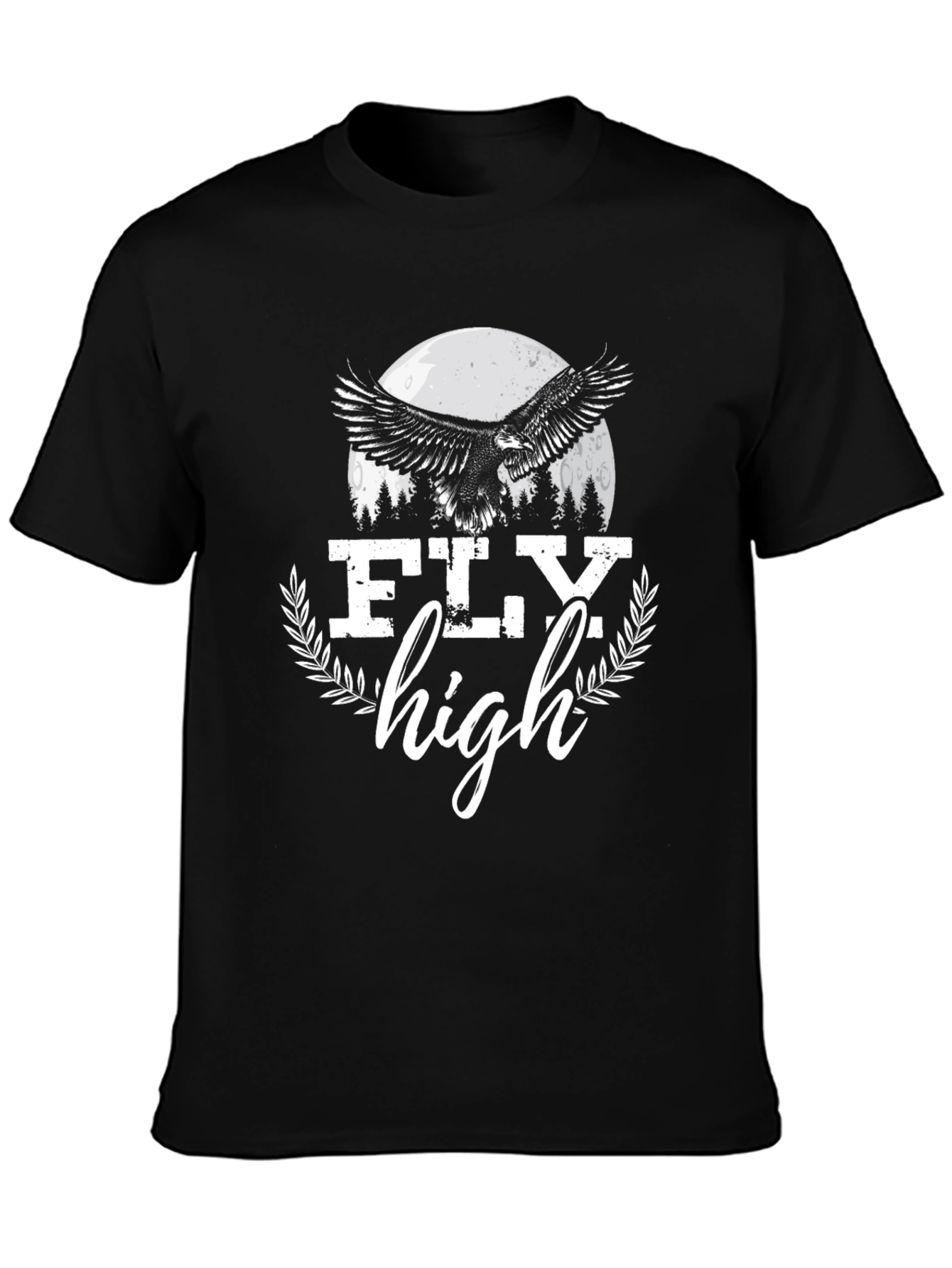 Black Fly High Eagle Graphic Tee - Black Cotton Blend view 3