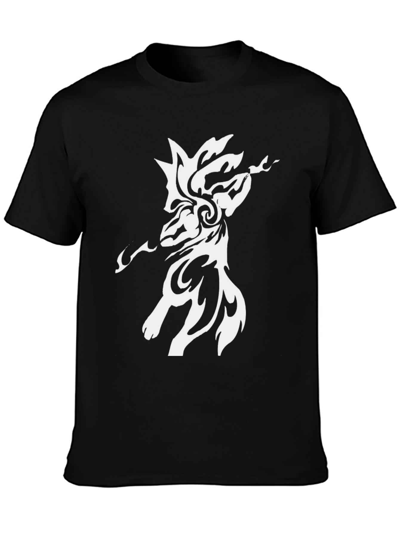 Black Abstract Tribal Art Black T-Shirt view 3