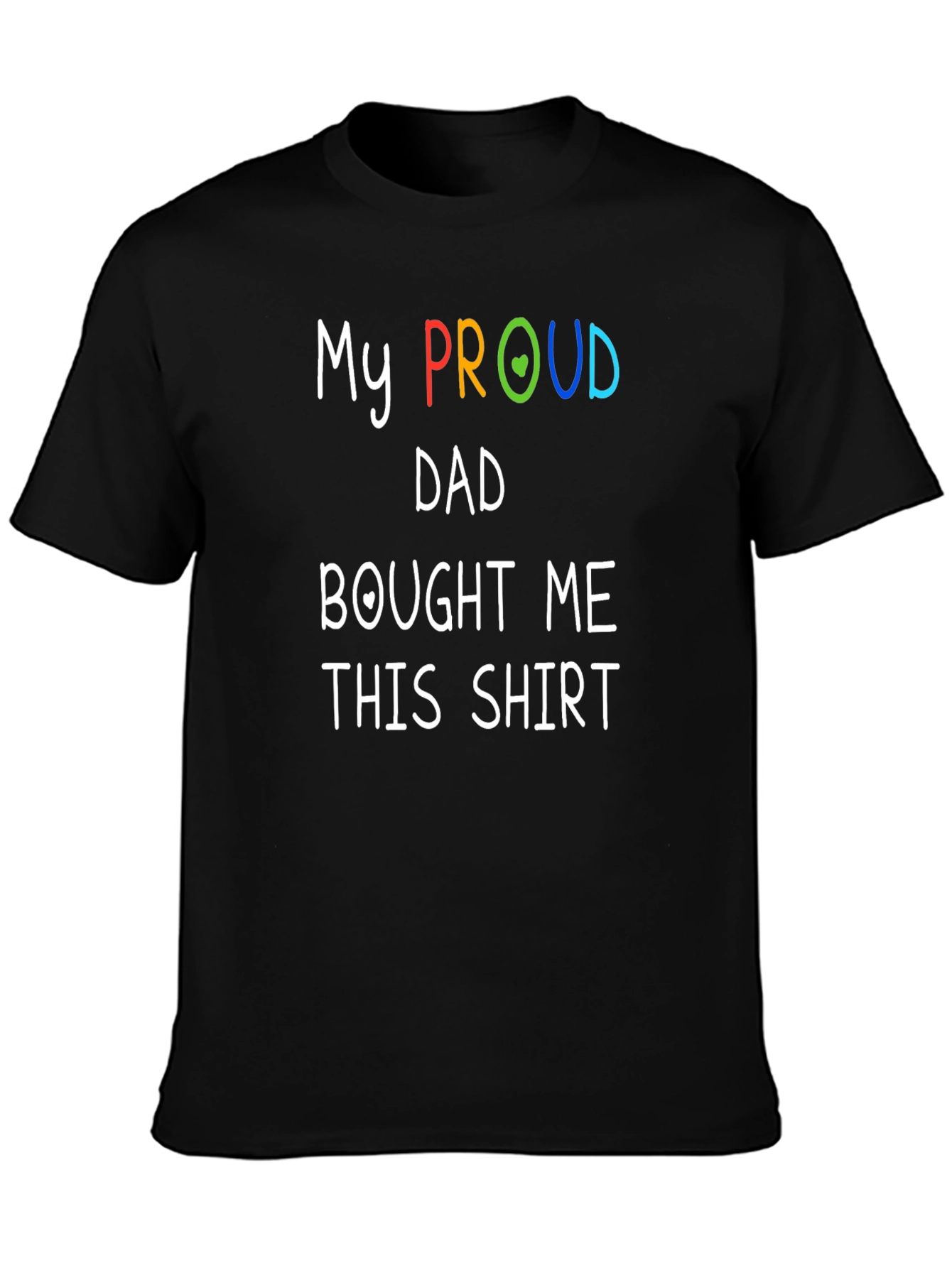 Black Proud Dad T-Shirt - LGBTQ+ Support view 3