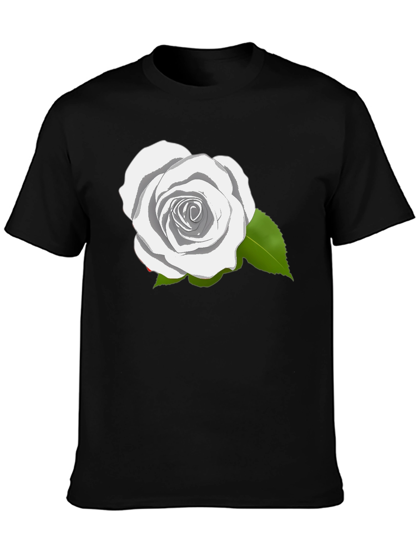 Black Rose Graphic T-Shirt - Elegant Floral Design view 3