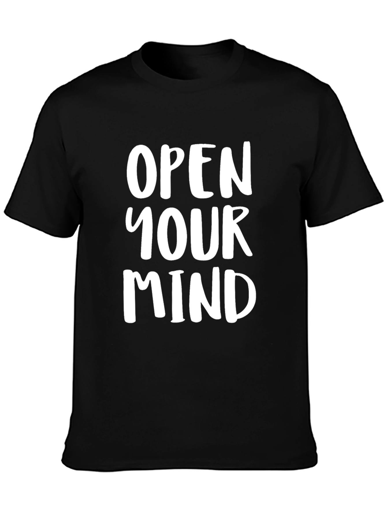 Black Open Your Mind Graphic Tee - Bold Statement Shirt view 3