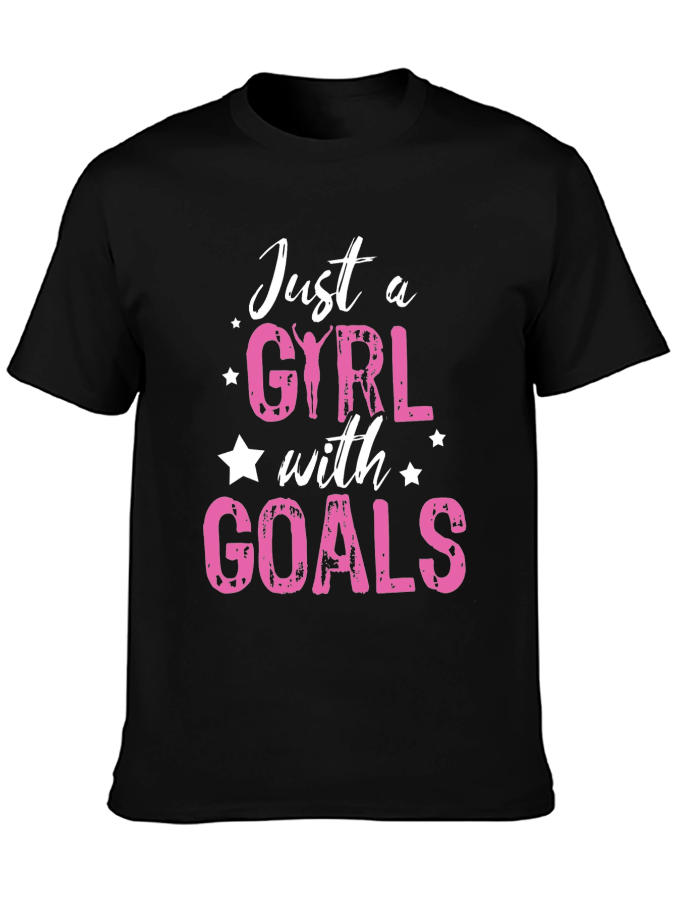 Black Just a Girl with Goals T-Shirt view 3