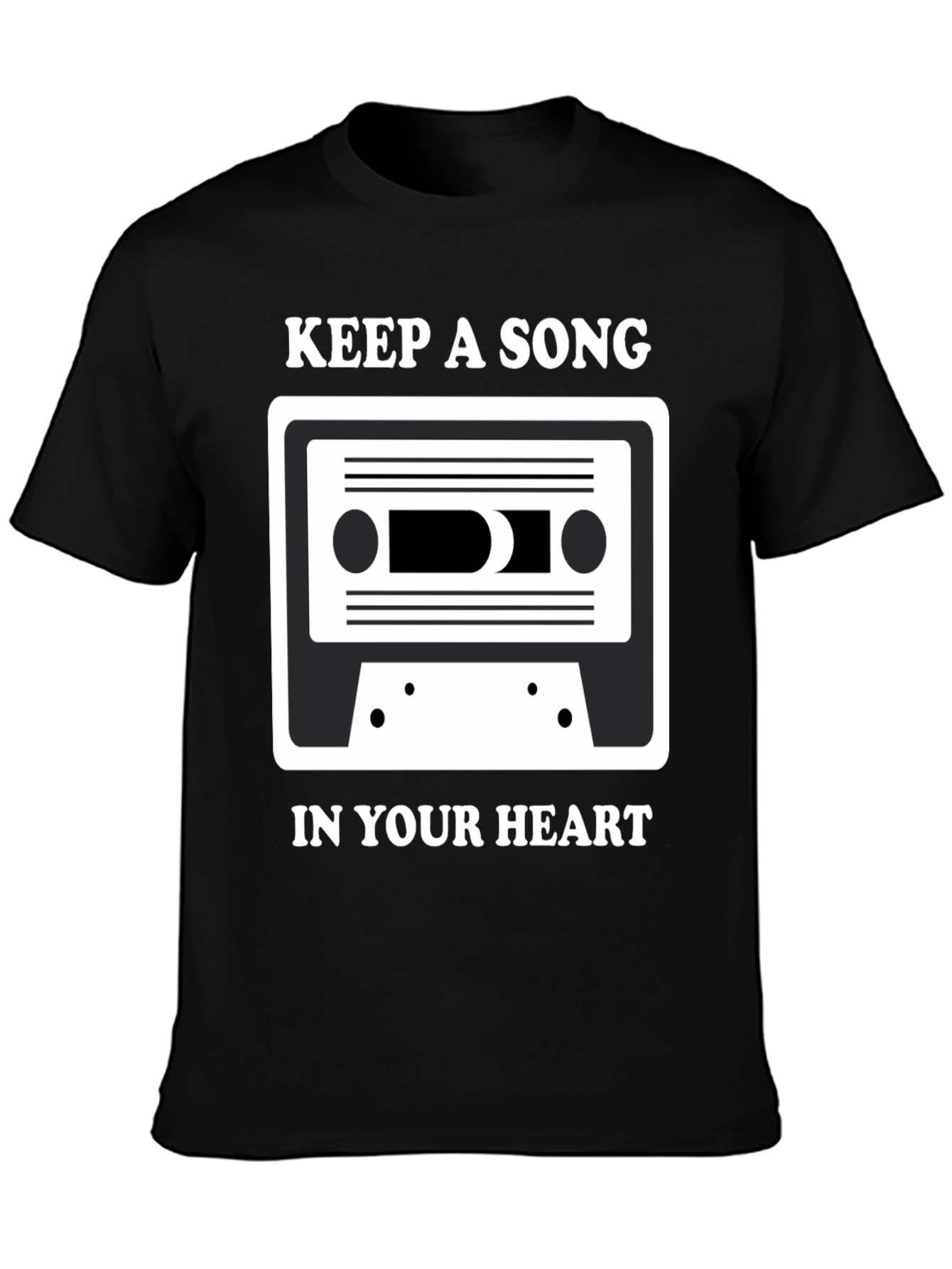 Black Keep A Song T-Shirt: Music Lover Tee view 3