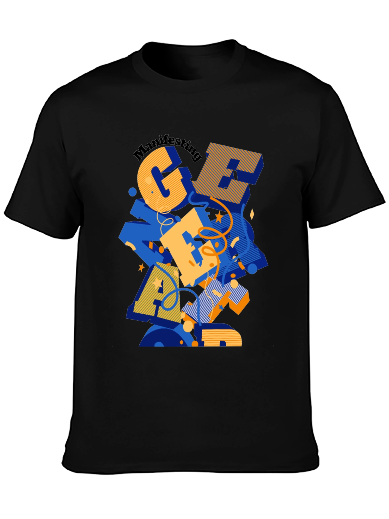 Black Manifesting Great Apparel Black Graphic Tee view 3