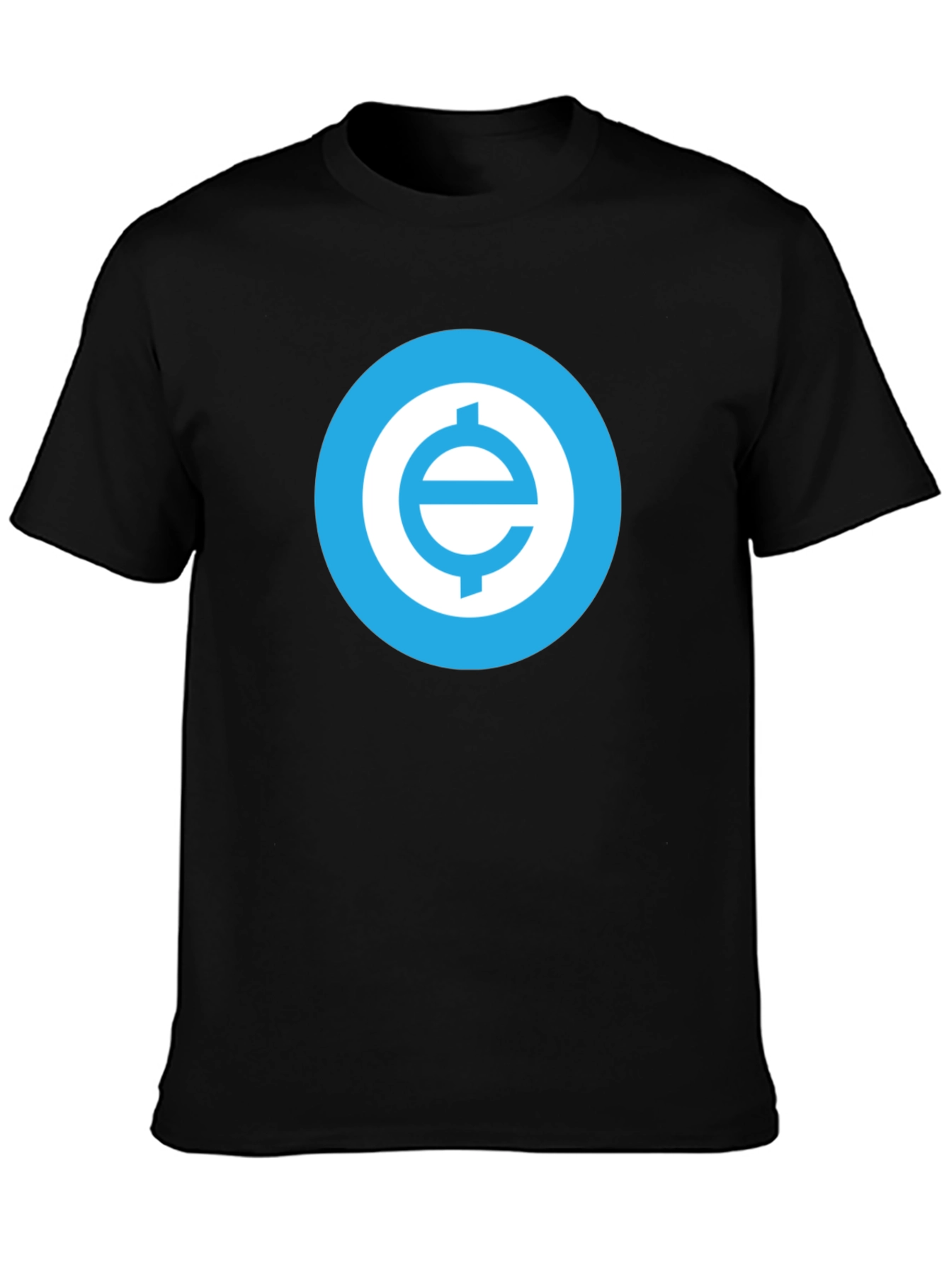 Black Black T-Shirt with Blue Cryptocurrency Logo view 3