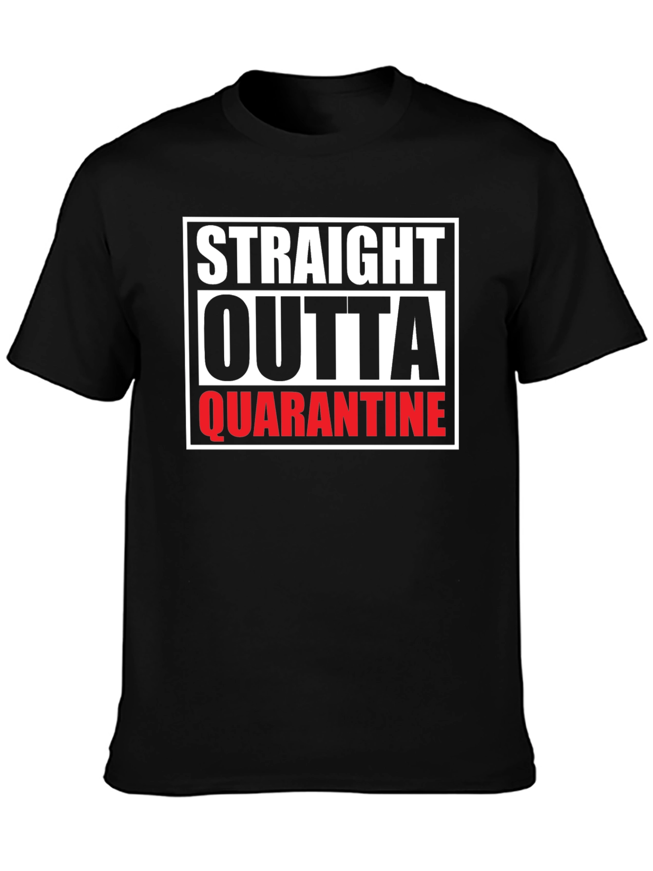 Black Straight Outta Quarantine Graphic T-Shirt view 3