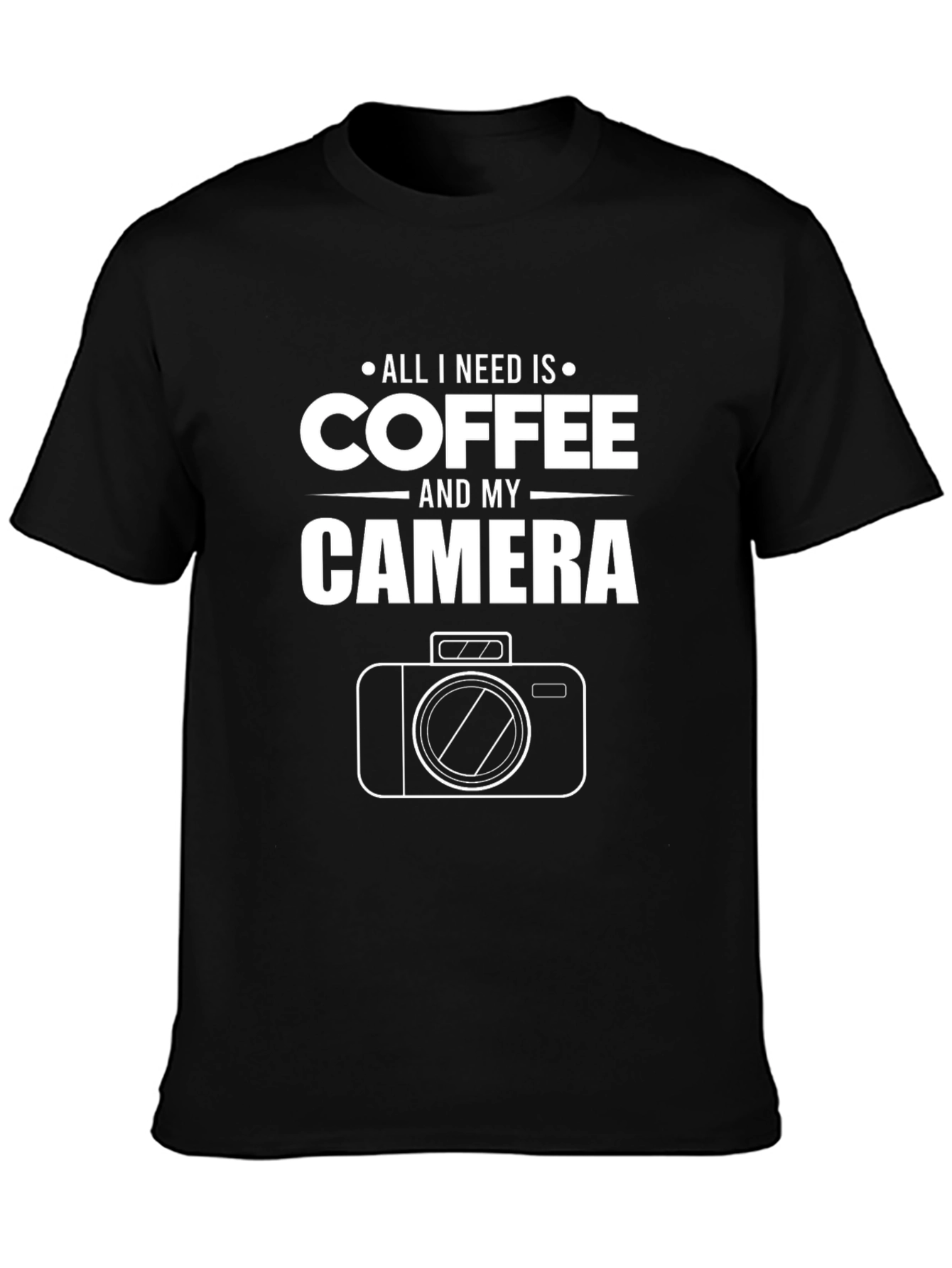 Black Coffee & Camera T-Shirt - Photographer Gift view 3