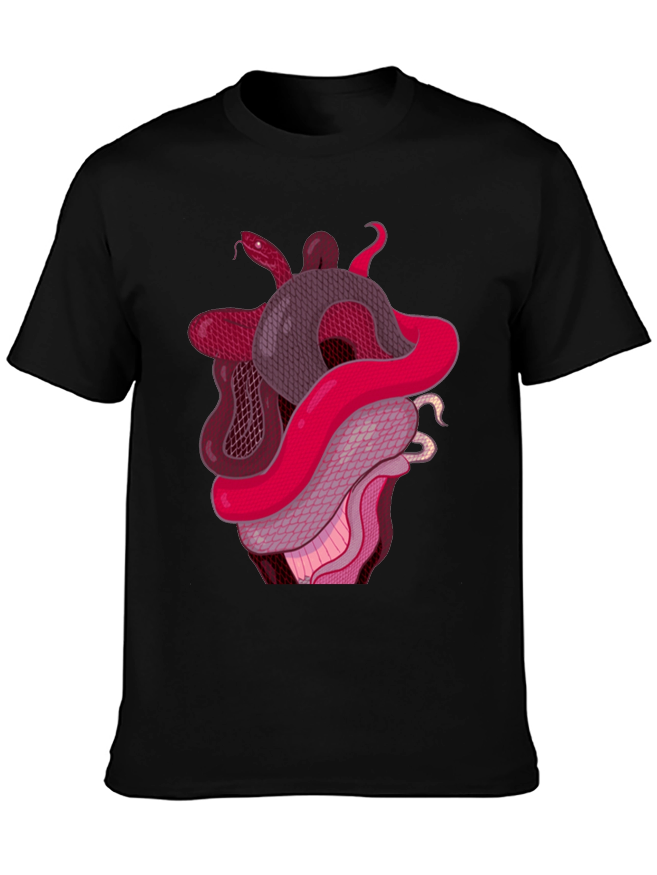Black Snake Heart Graphic Tee - Stylish Black T-Shirt view 3