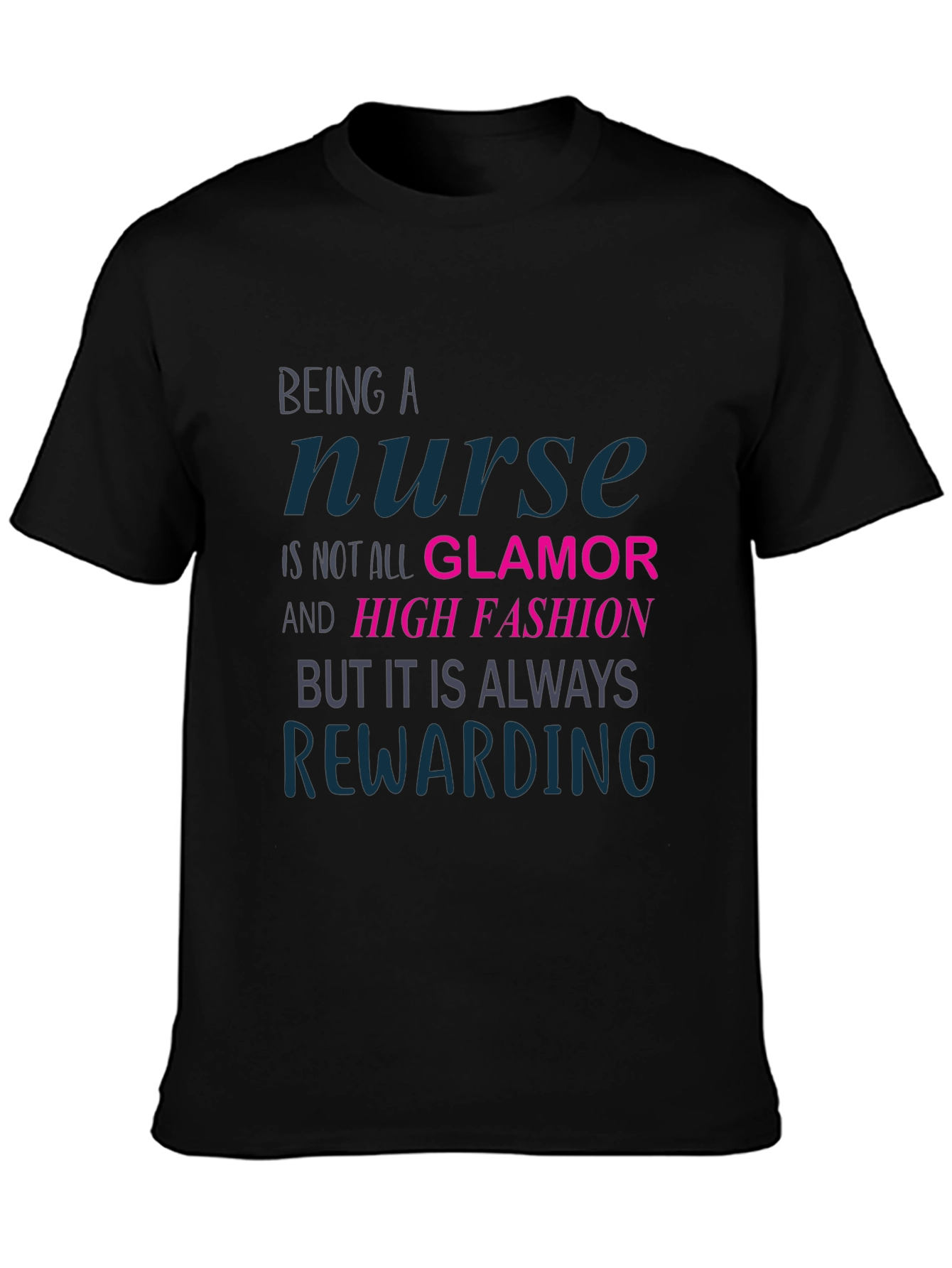 Black Nurse Glamor Graphic T-Shirt view 3