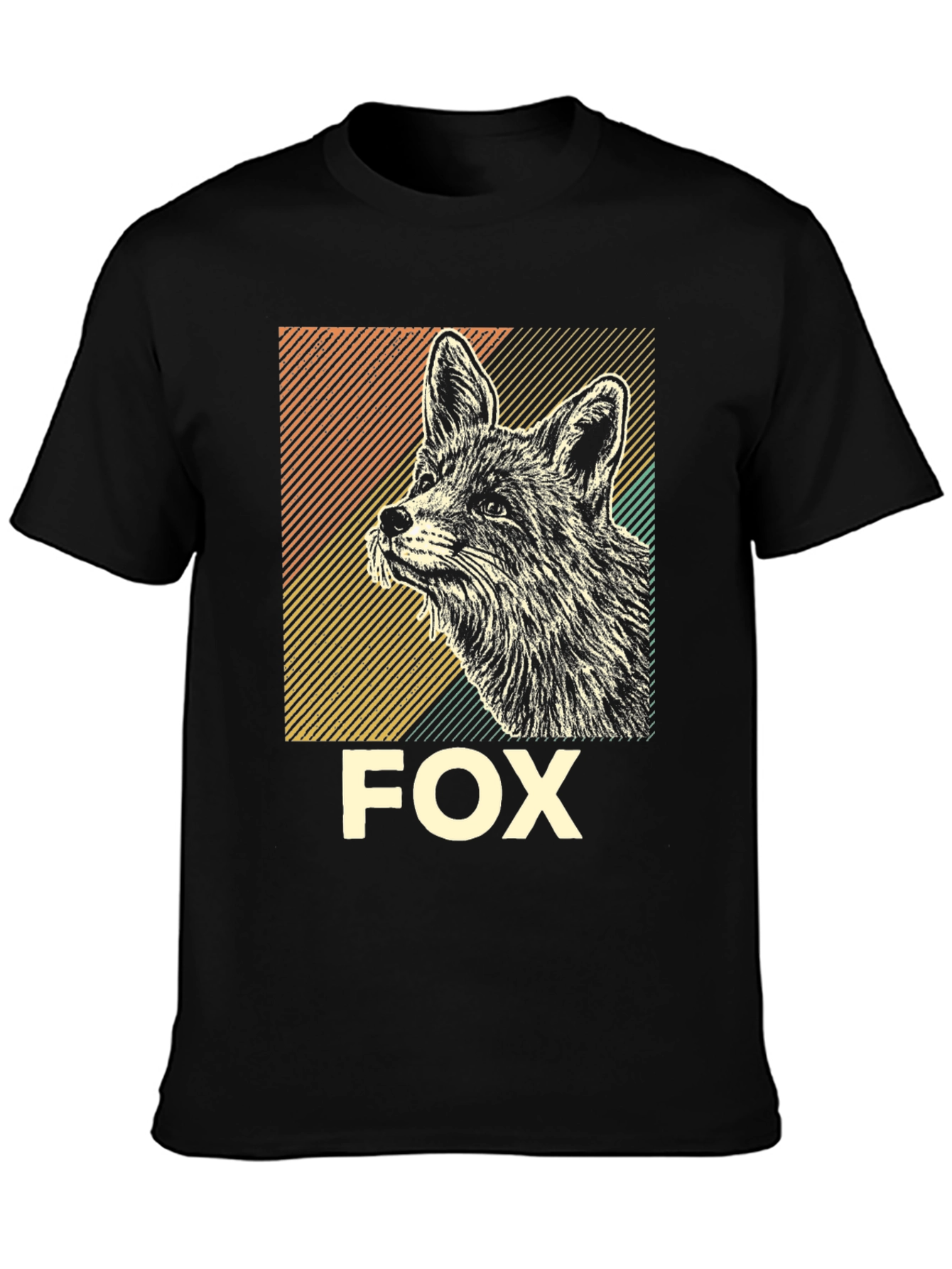 Black Fox Graphic T-Shirt - Vintage Animal Tee view 3