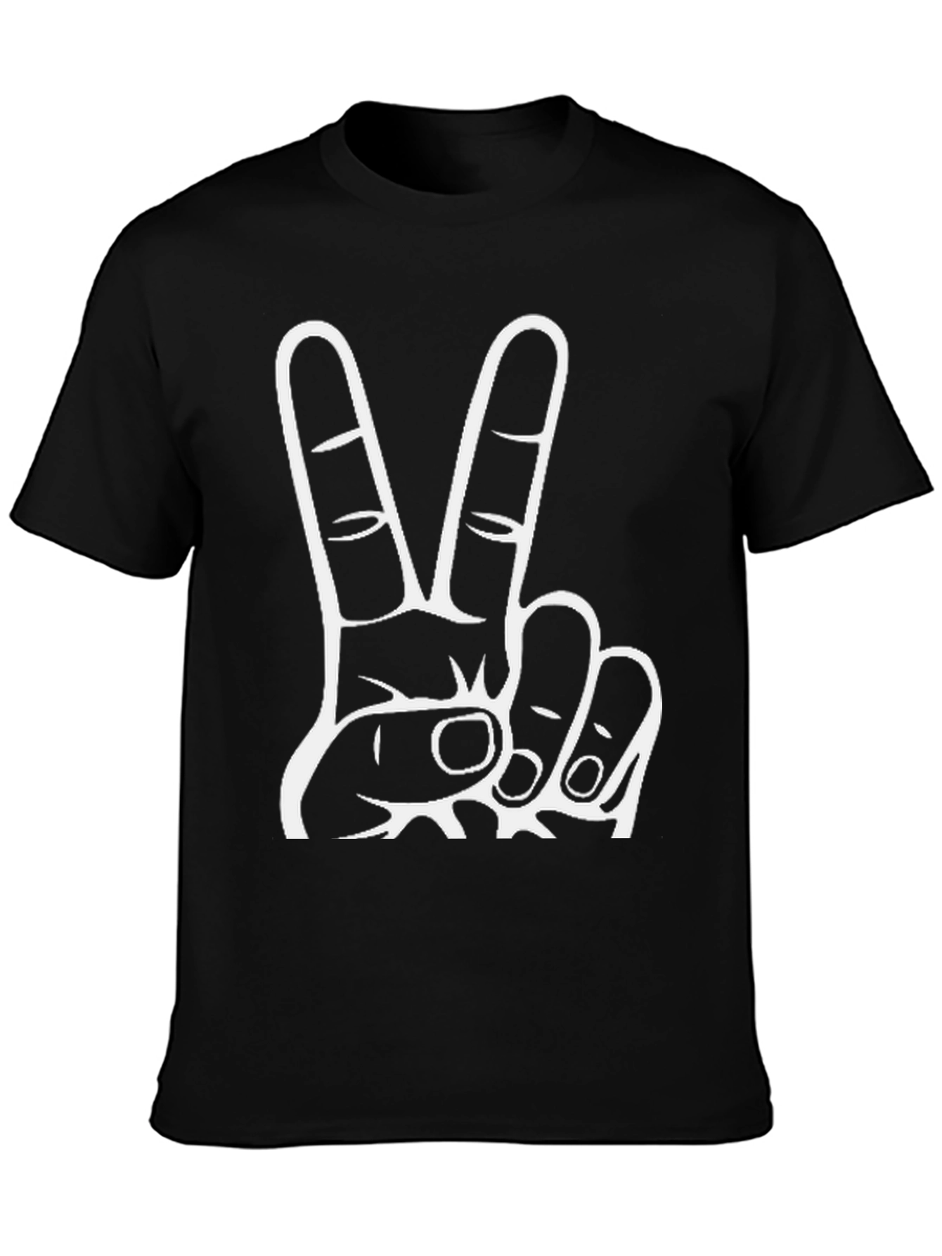 Black Peace Sign Black T-Shirt view 3