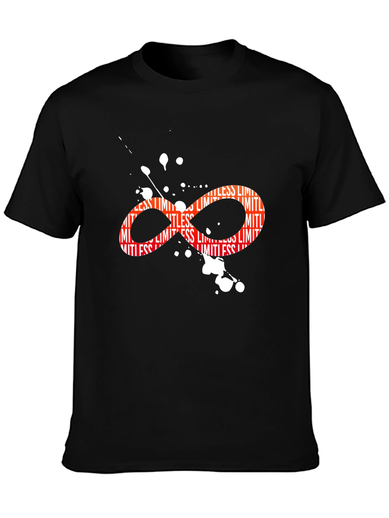 Black Limitless Infinity Symbol Graphic Black T-Shirt view 3