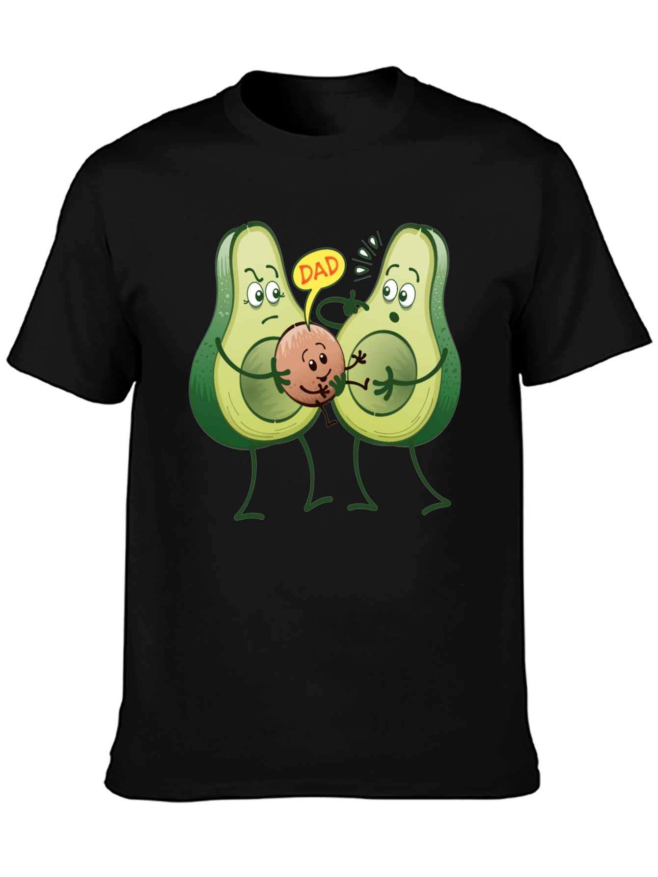 Black Avocado Dad T-Shirt - Humorous Graphic Tee view 3