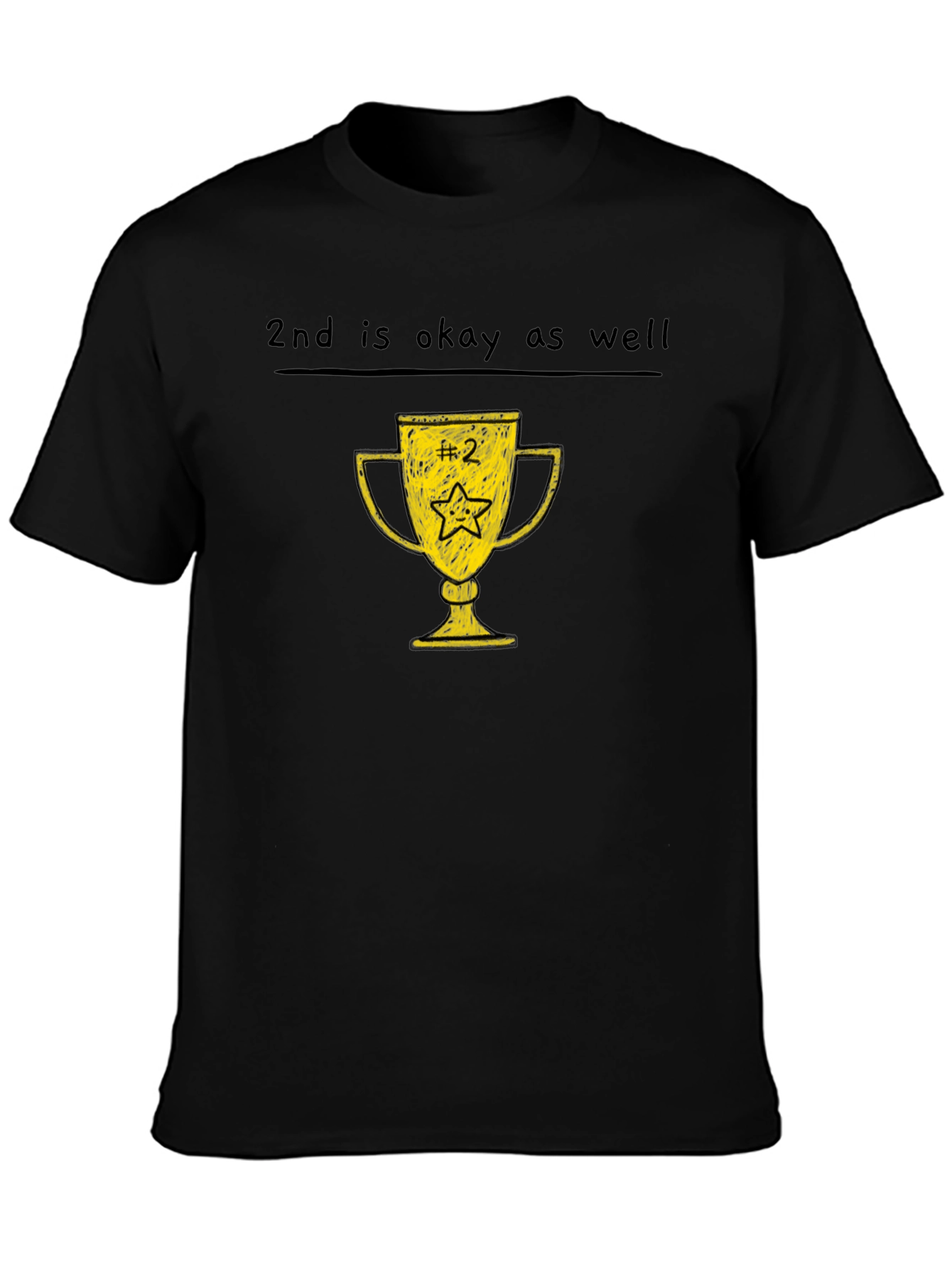 Black 2nd Place Trophy Tee - Funny Runner Up T-Shirt view 3