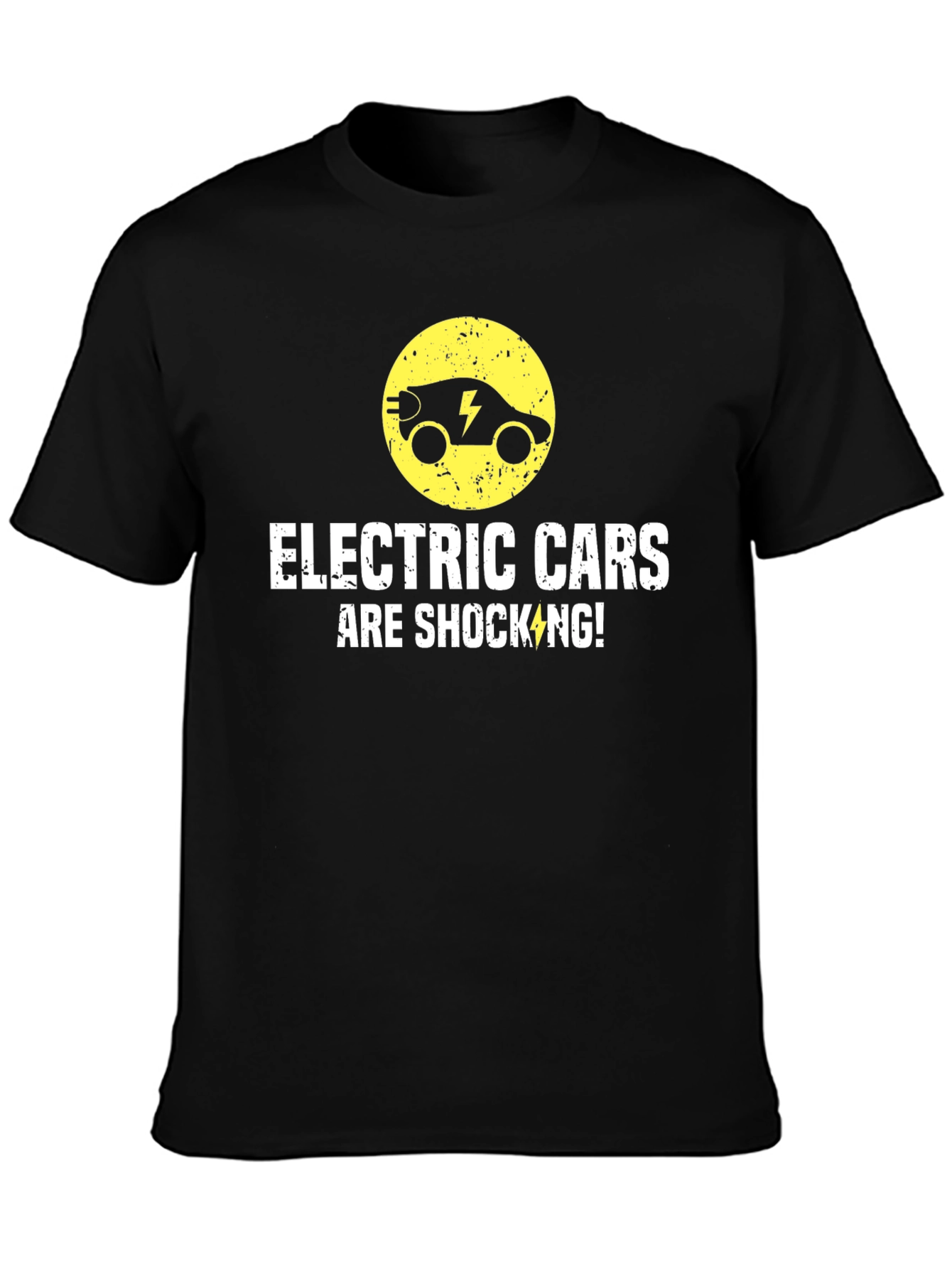 Black Electric Cars Are Shocking T-Shirt view 3
