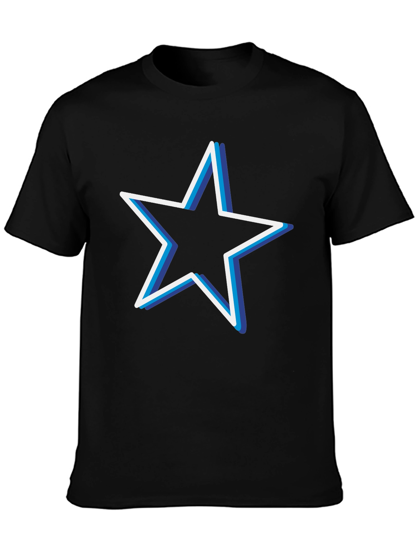 Black Star Graphic Black T-Shirt Casual Menswear view 3