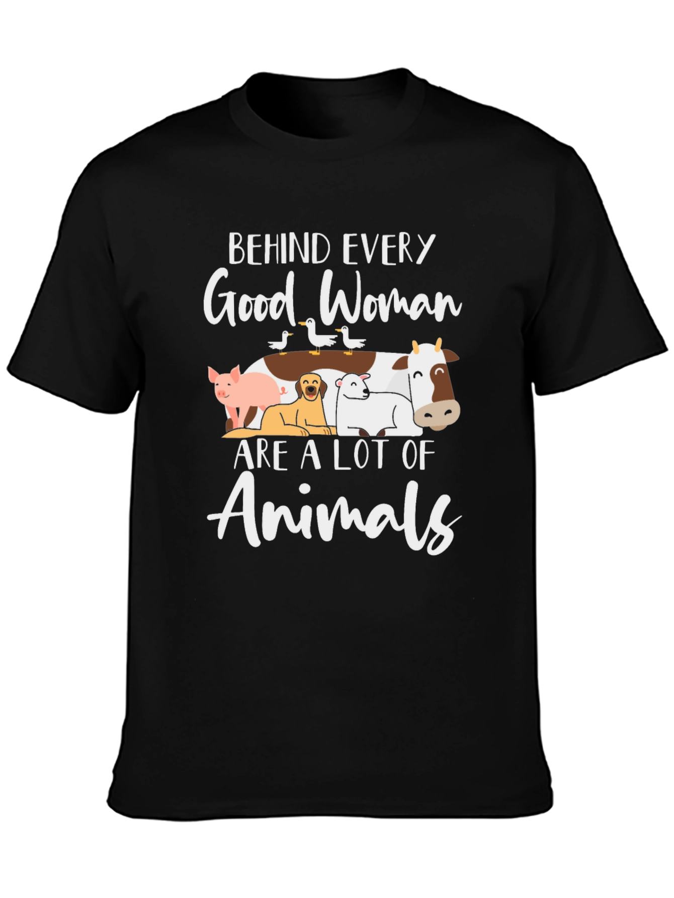 Black Behind Every Good Woman Animals T-Shirt view 3
