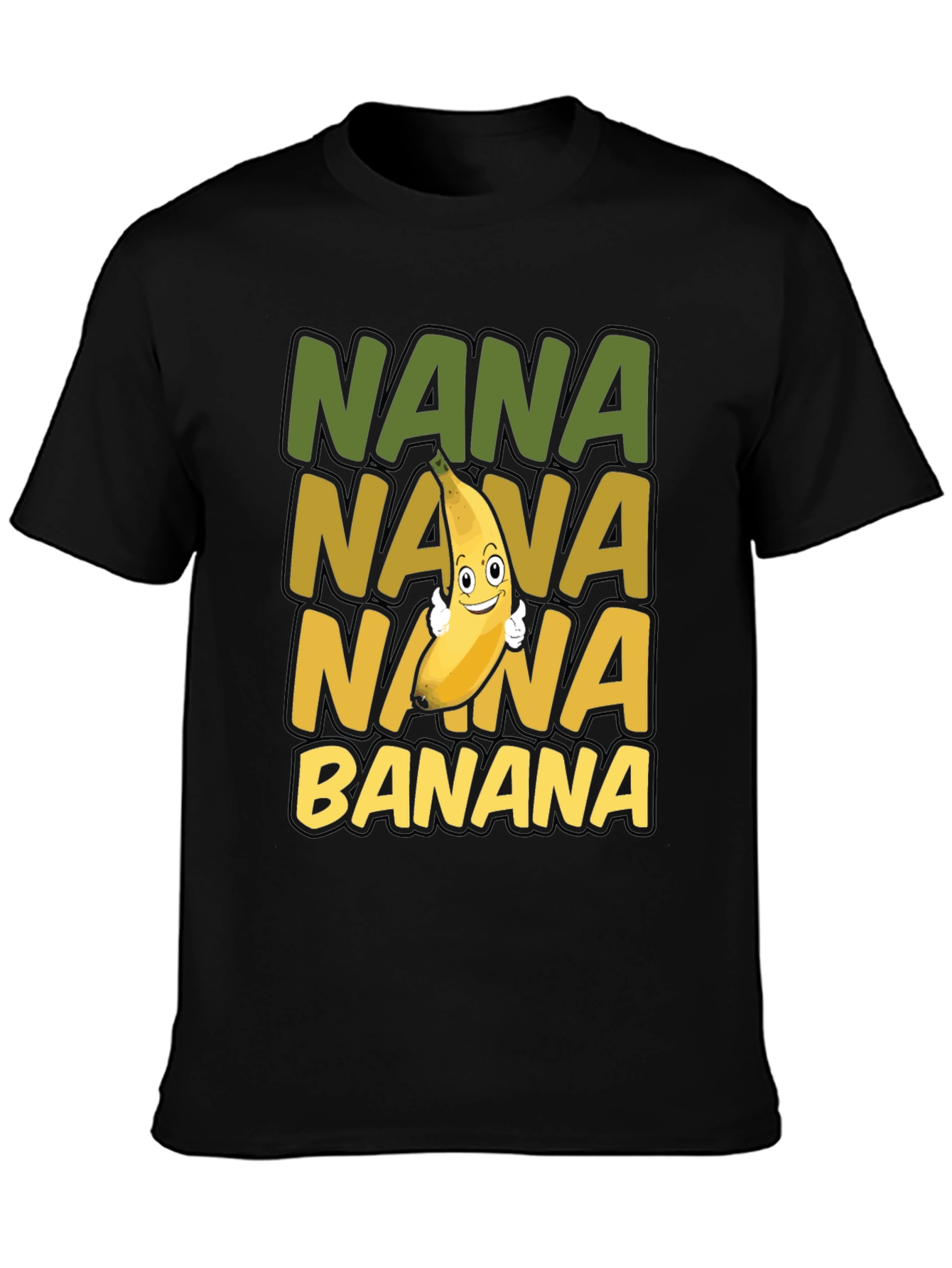 Black Nana Banana T-Shirt - Fun Fruit Graphic Tee view 3