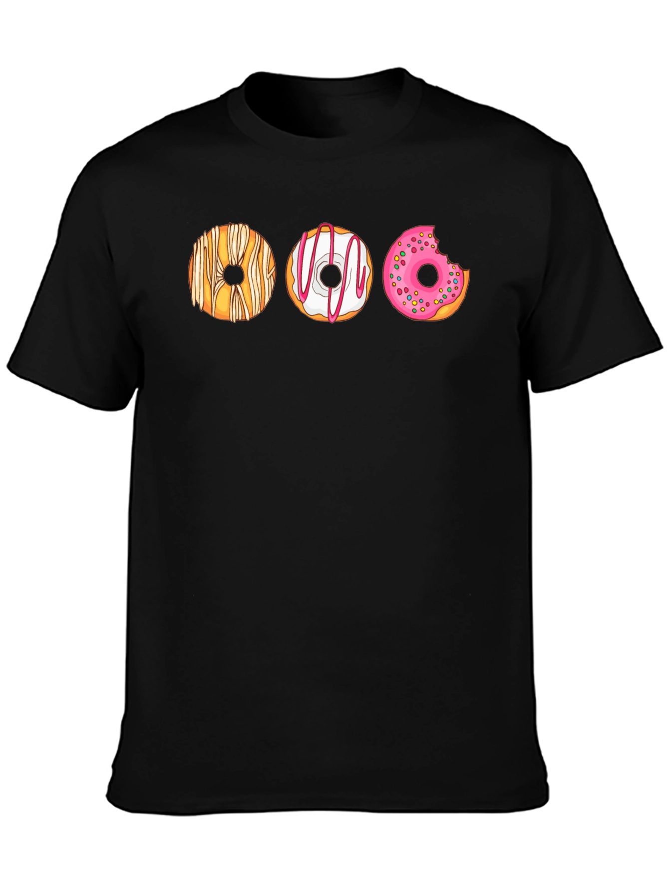 Black Donut Graphic T-Shirt - Sweet Tooth Fashion view 3