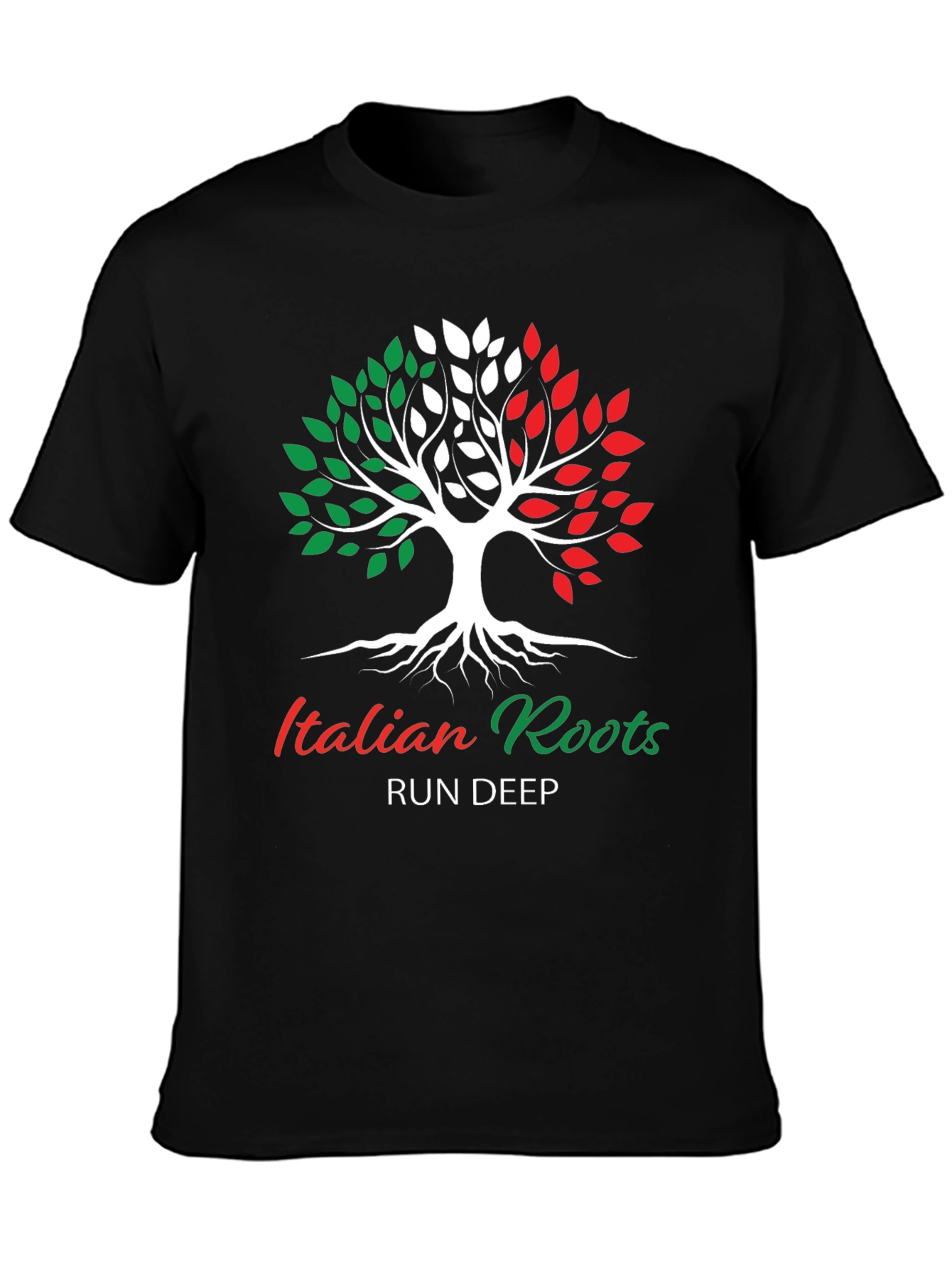 Black Italian Roots Run Deep T-Shirt view 3