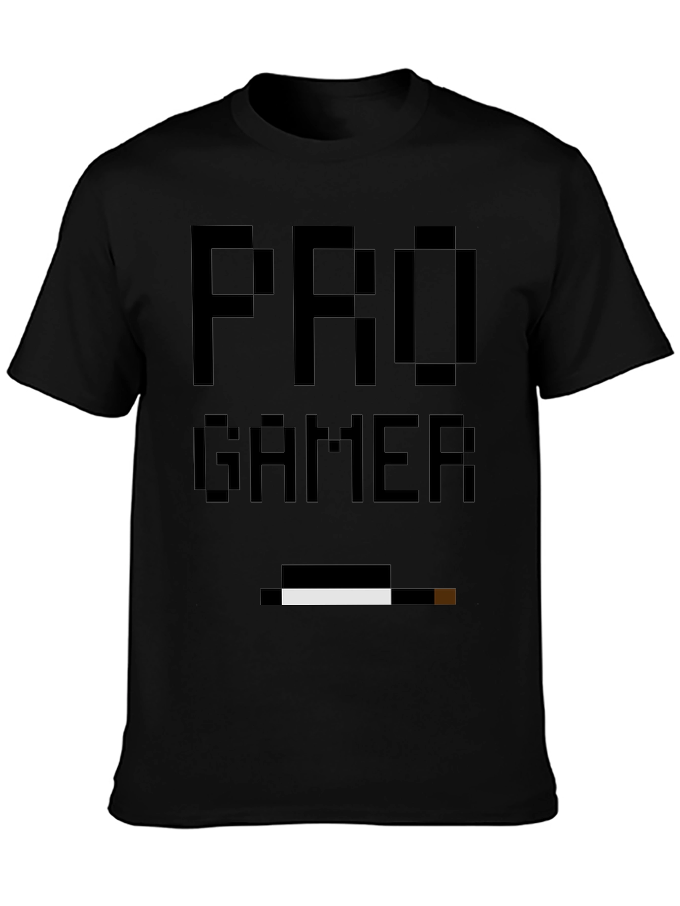 Black Pro Gamer Pixel Art Black T-Shirt view 3