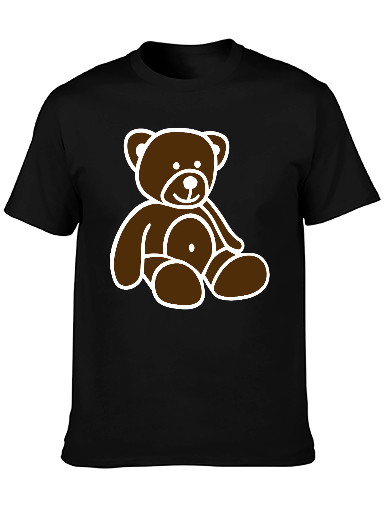 Black Teddy Bear Graphic Tee - Black Unisex T-Shirt view 3