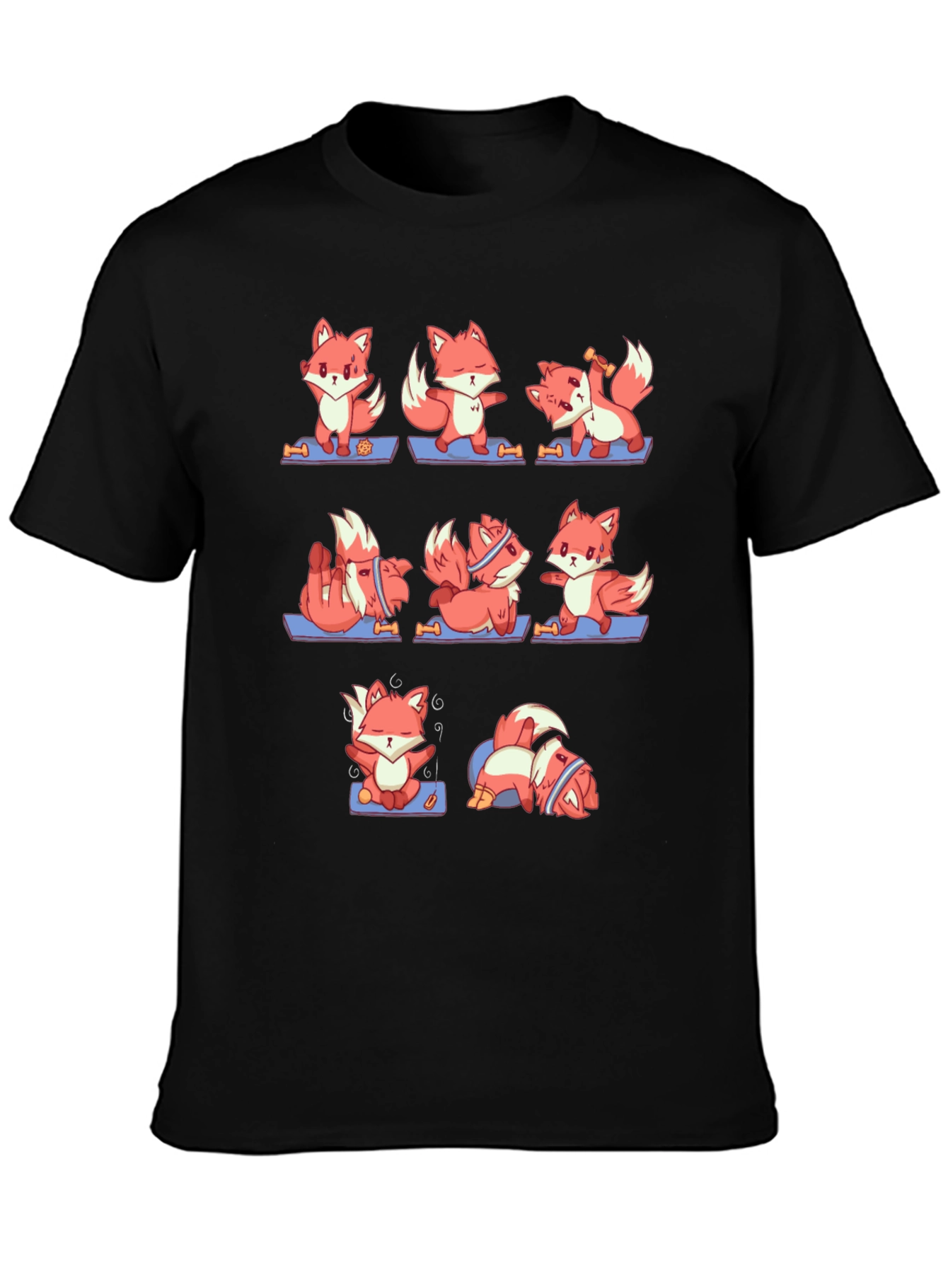 Black Yoga Fox Tee - Relax & Train! view 3