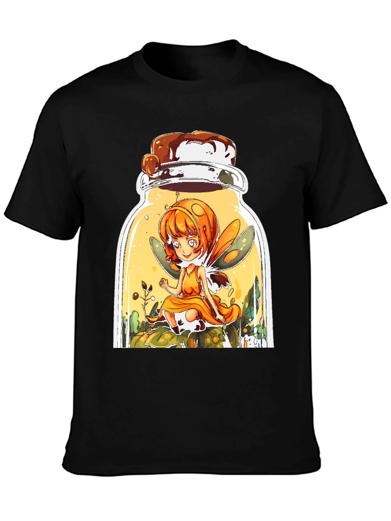 Black Fairy Jar T-Shirt - Whimsical Graphic Tee view 3