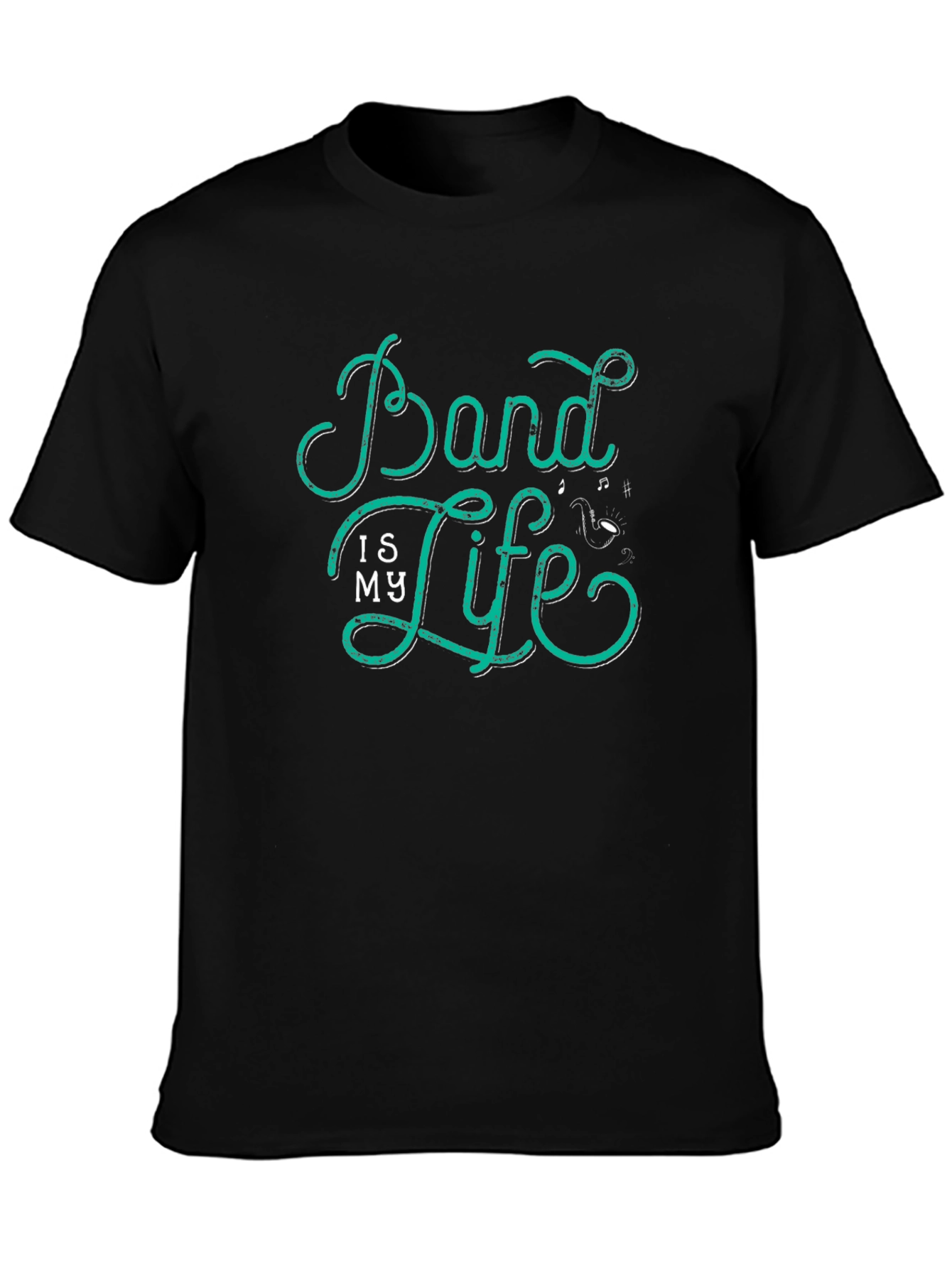 Black Band is My Life Graphic Tee - Black Cotton Blend view 3