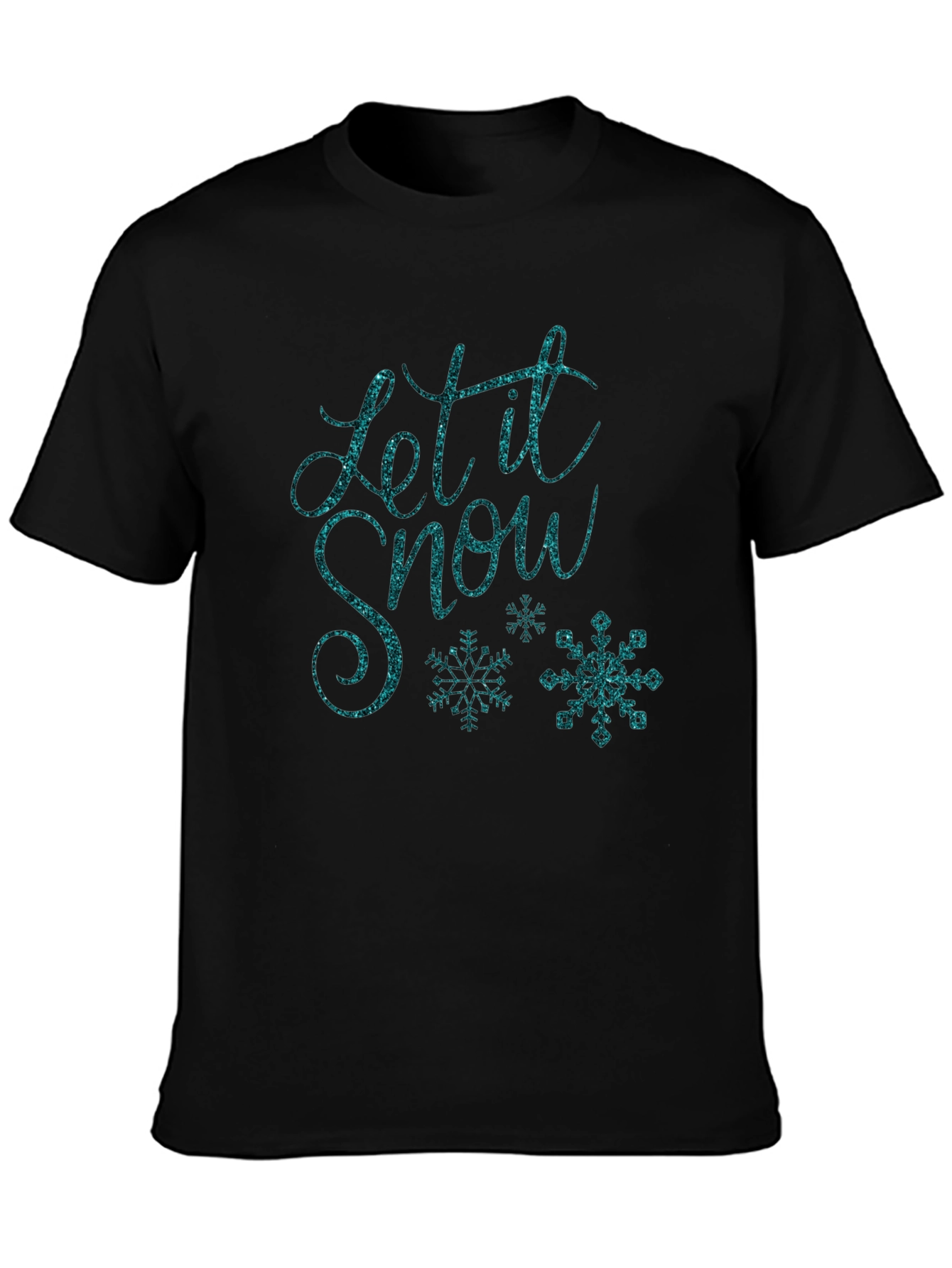 Black Let it Snow Festive Tee view 3