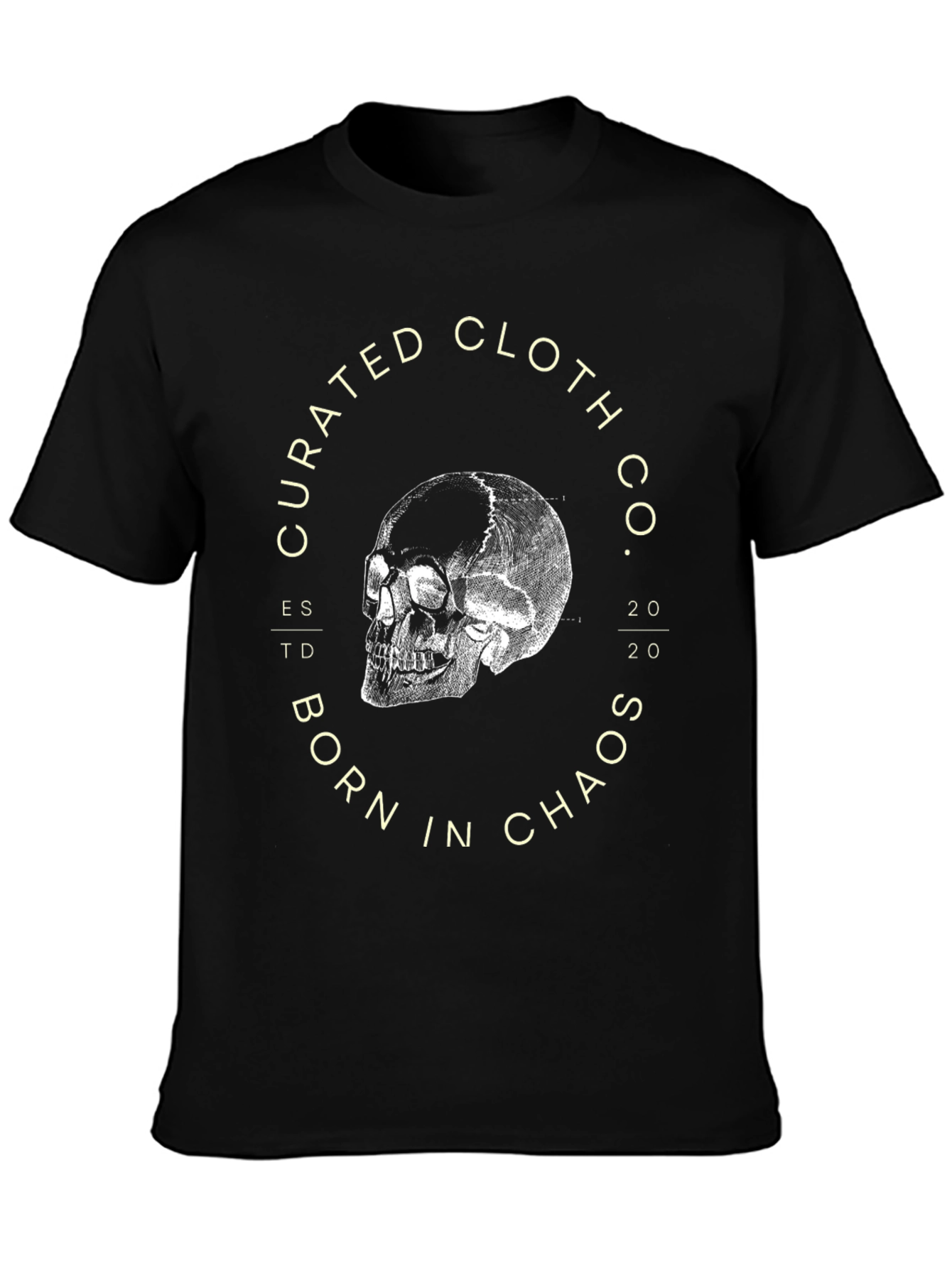 Black Curated Cloth Co. Skull Graphic Tee - Black view 3