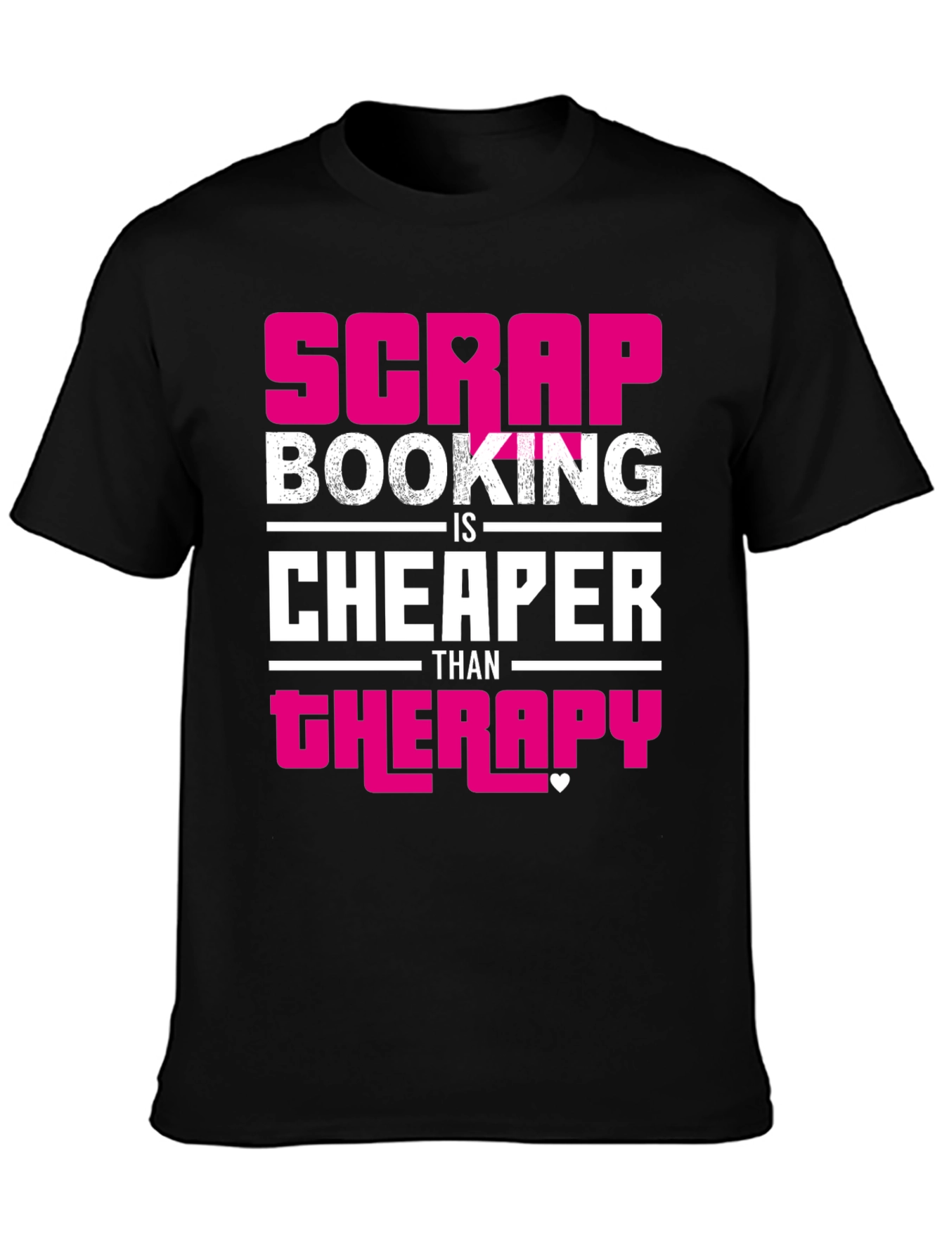 Black Scrapbooking Therapy Funny Graphic T-Shirt view 3